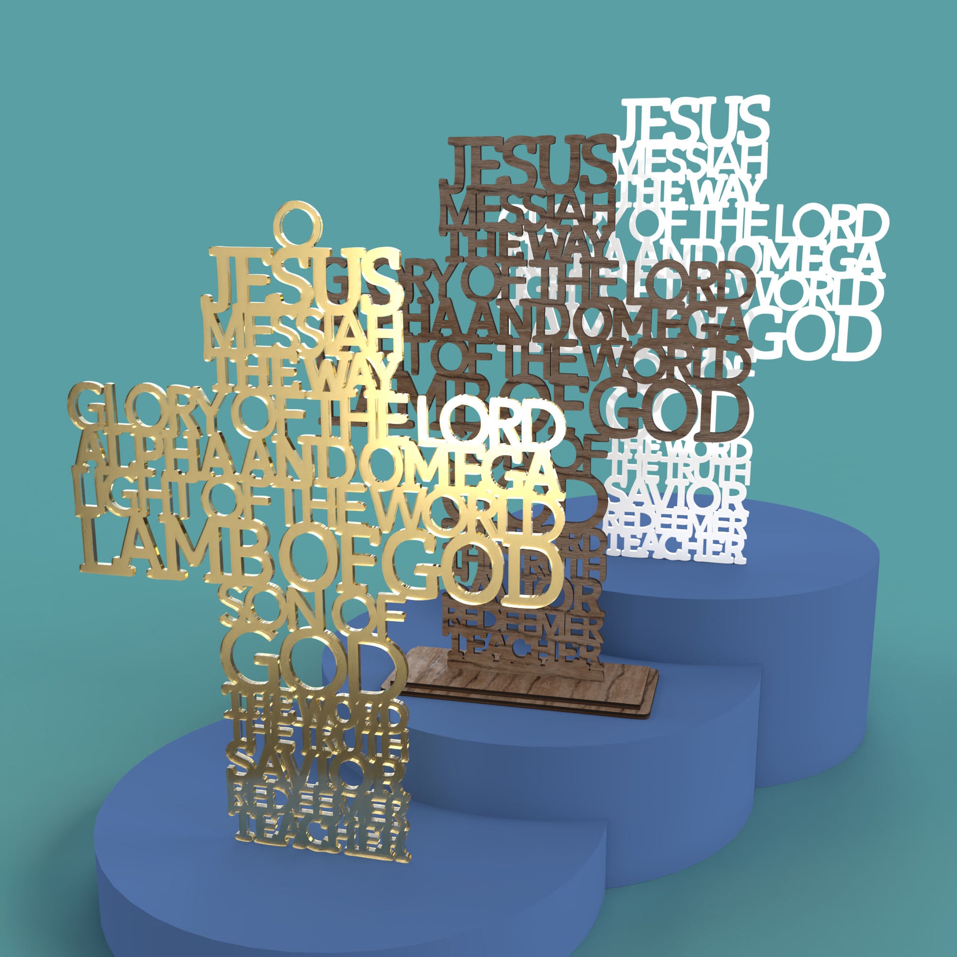 Jesus Names Cross -Laser Cut File - The X Laser Files