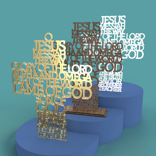 Jesus Names Cross -Laser Cut File - The X Laser Files