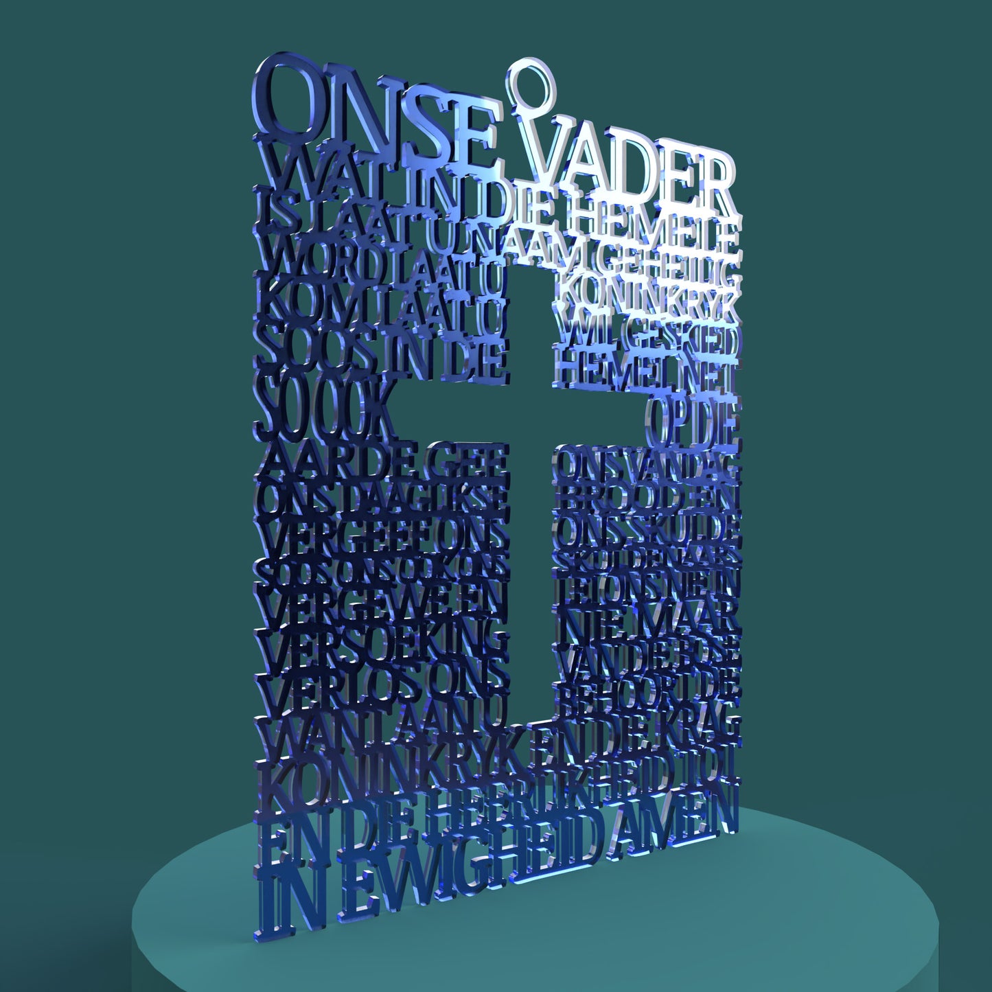 Square with Cross Afrikaans Lord's Prayer (Onse Vader Kruisbeeld) -Laser Cut File - The X Laser Files