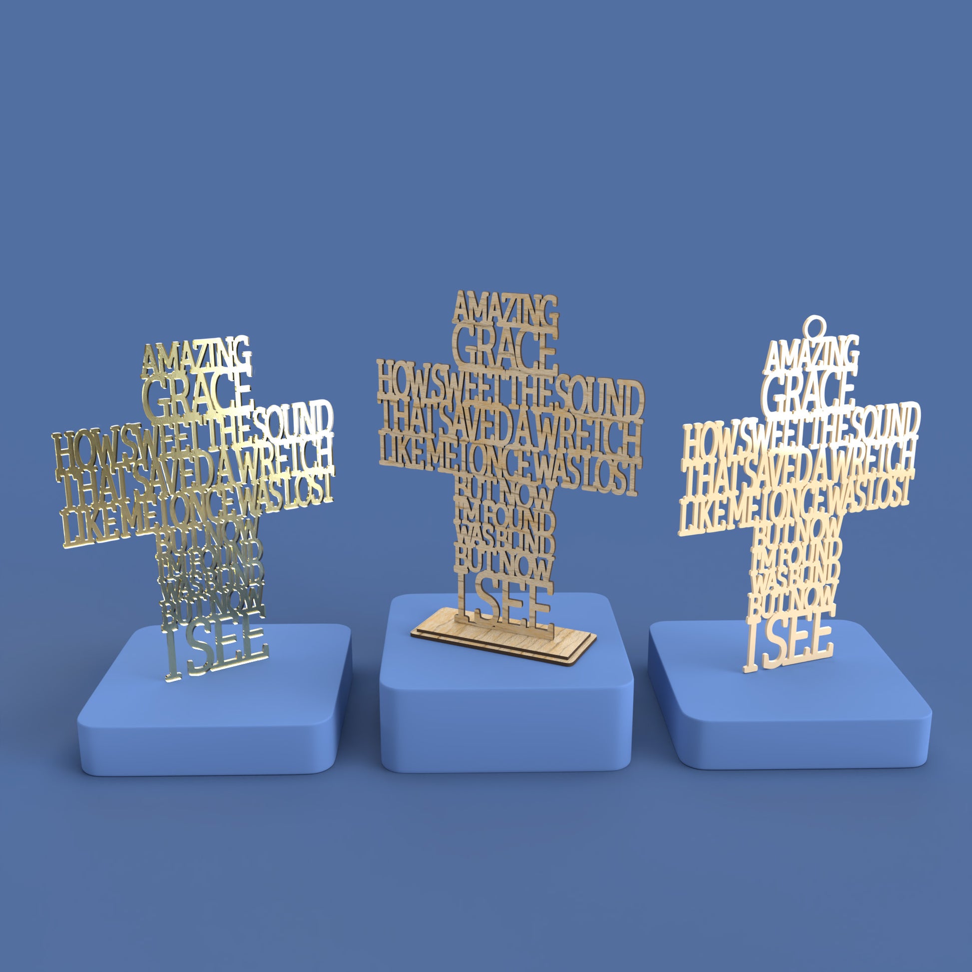 Amazing Grace Cross -Laser Cut File - The X Laser Files