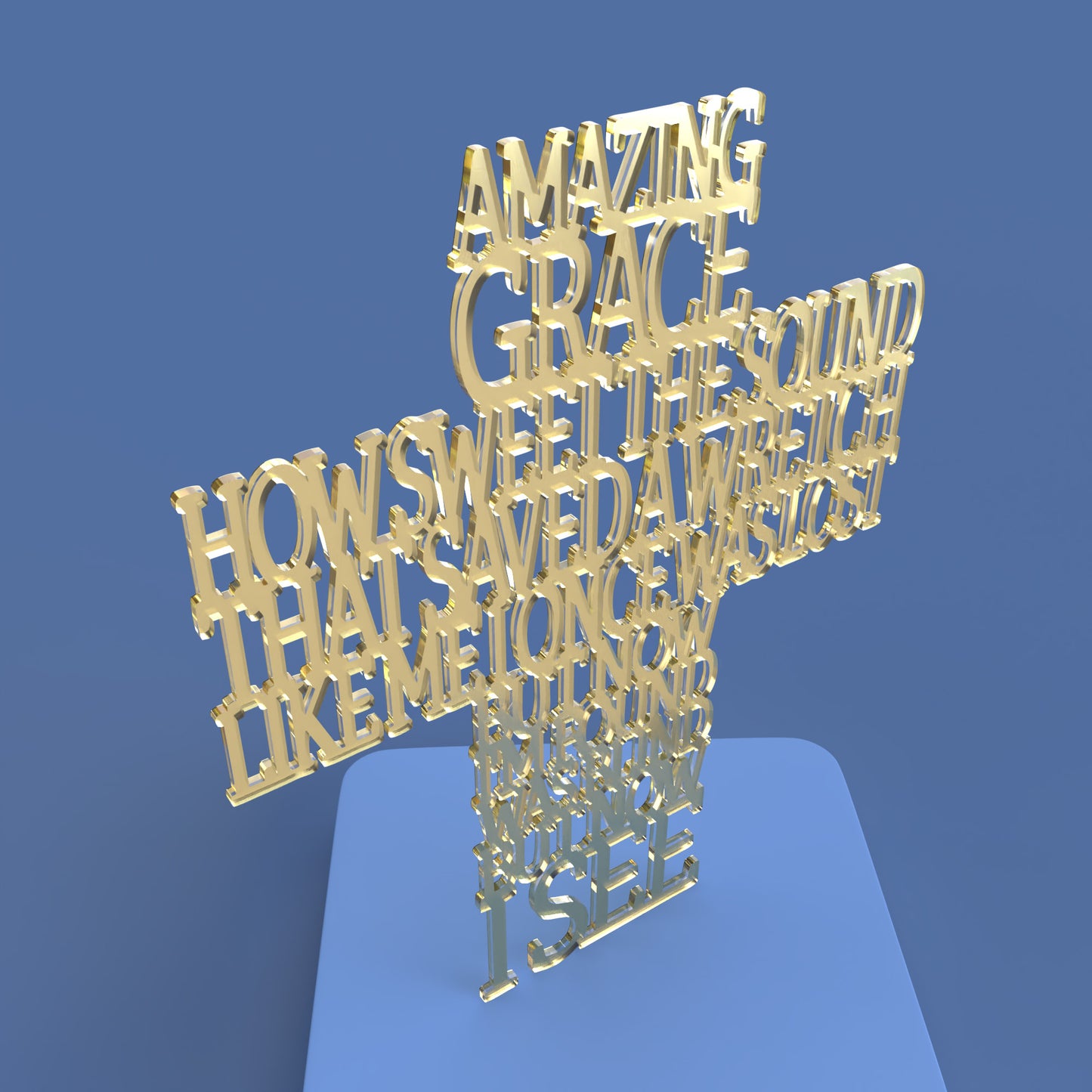 Amazing Grace Cross -Laser Cut File - The X Laser Files