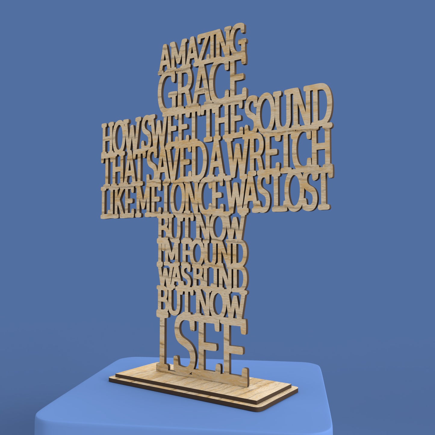 Amazing Grace Cross -Laser Cut File - The X Laser Files
