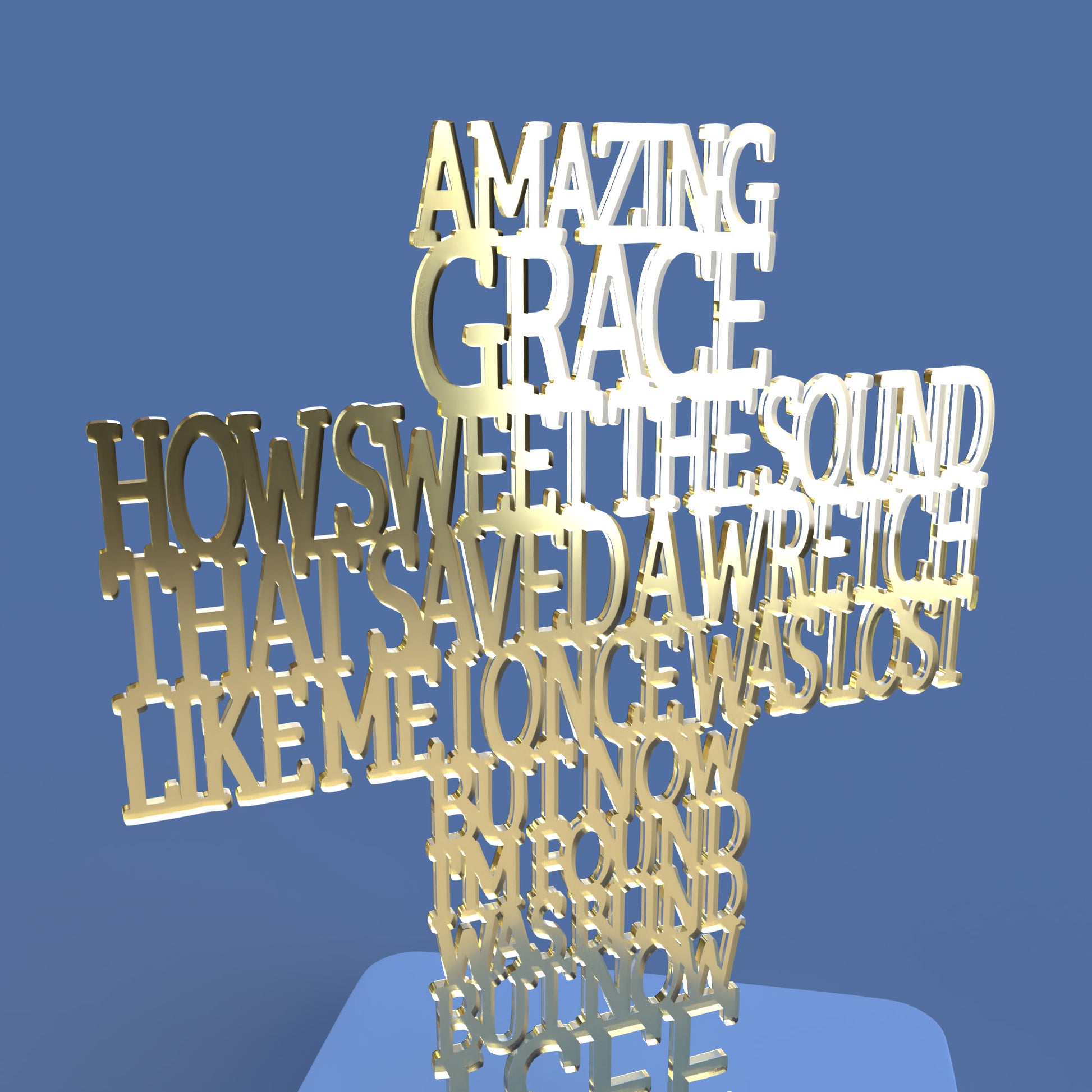 Amazing Grace Cross -Laser Cut File - The X Laser Files