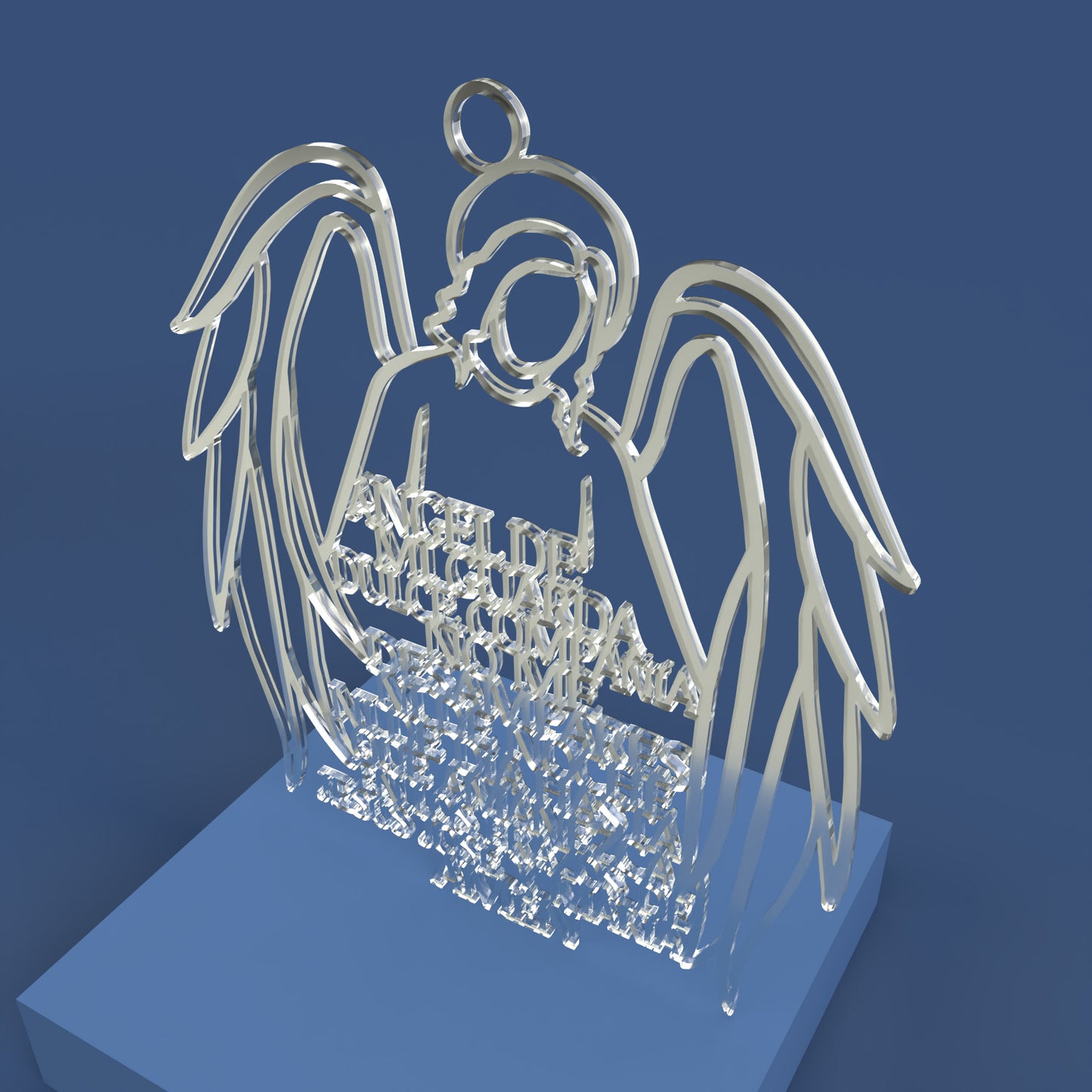 Angel de la Guarda (Angel of God Prayer in Spanish) -Laser Cut File - The X Laser Files