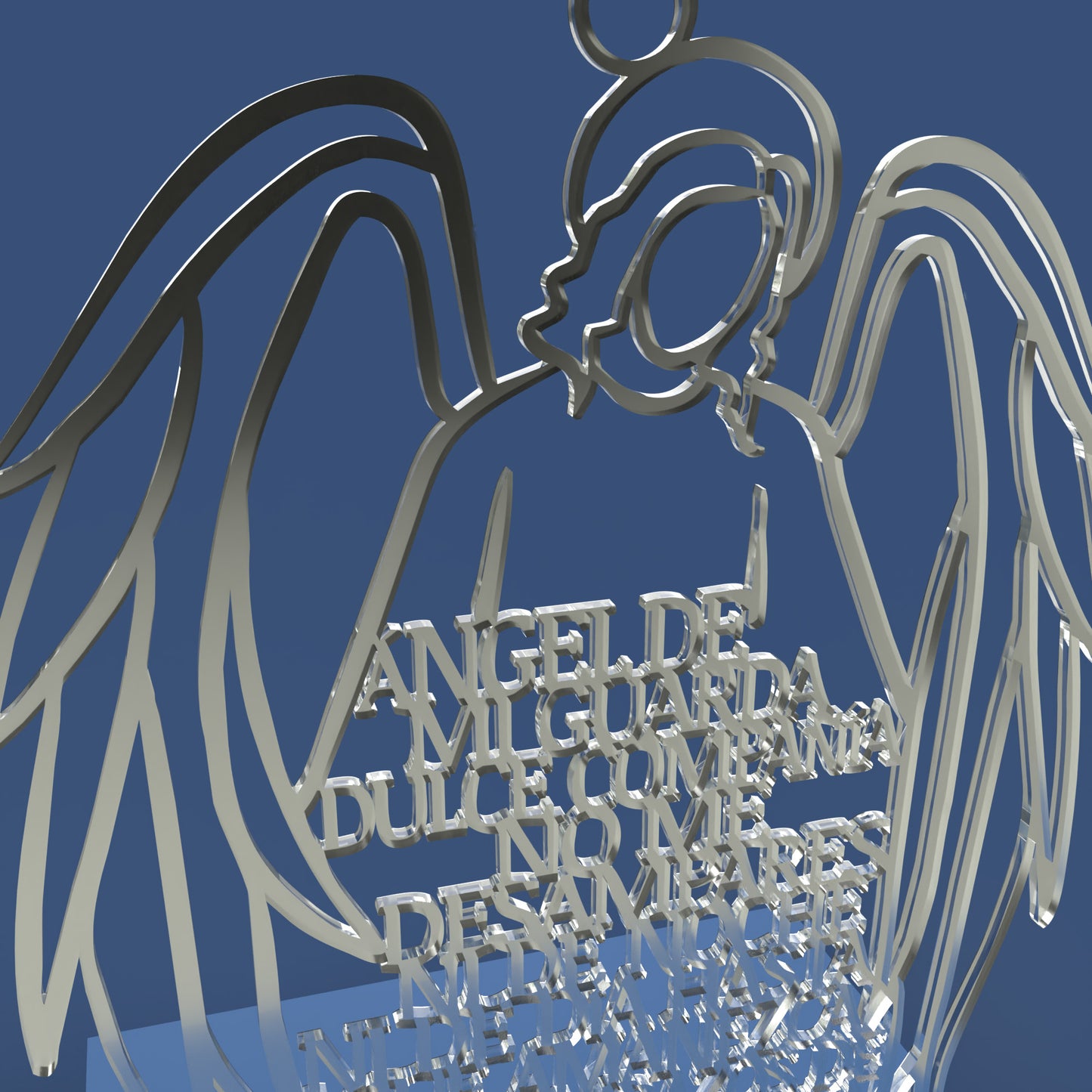 Angel de la Guarda (Angel of God Prayer in Spanish) -Laser Cut File - The X Laser Files