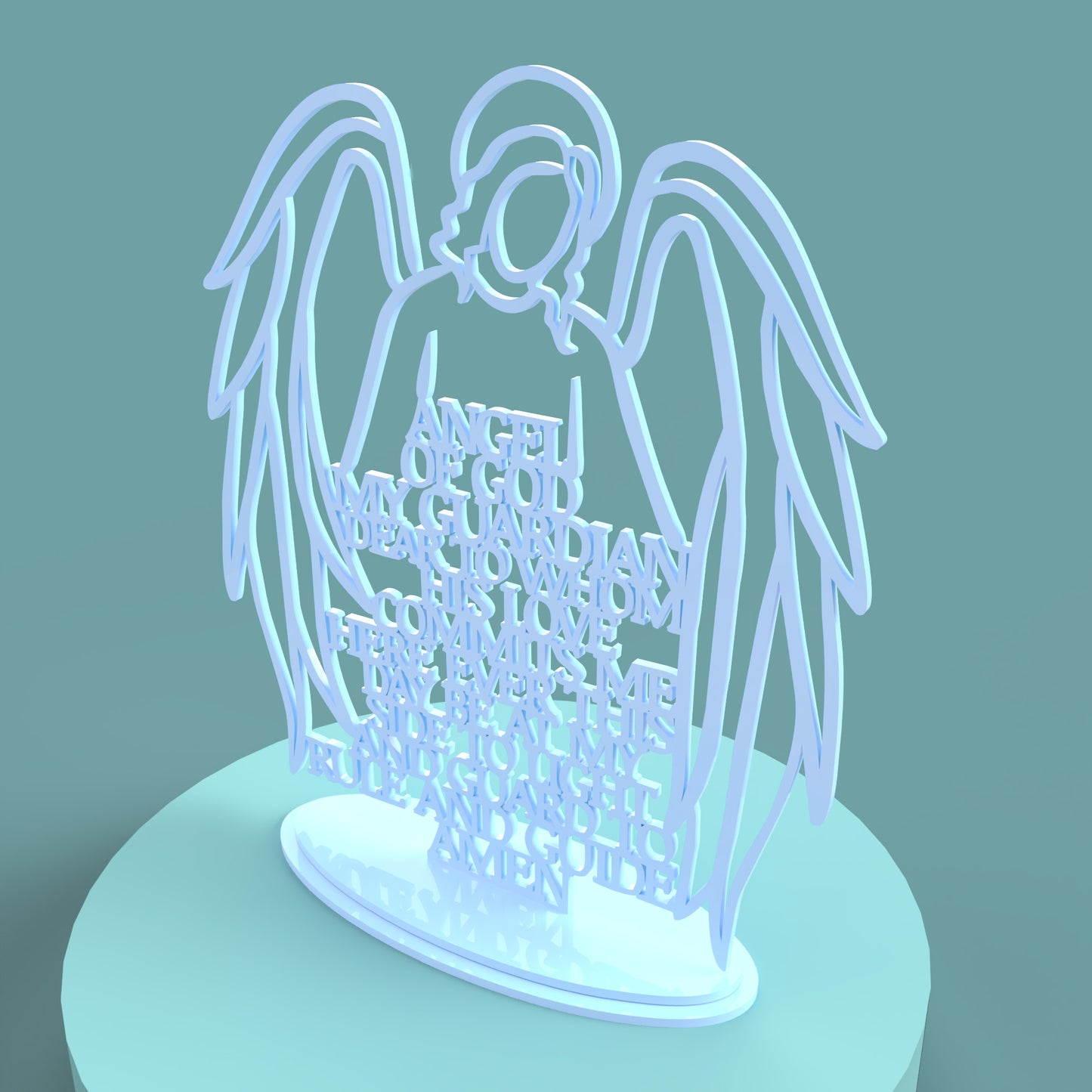 Angel of God Prayer -Laser Cut File - The X Laser Files