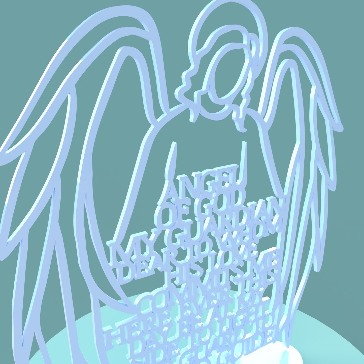 Angel of God Prayer -Laser Cut File - The X Laser Files