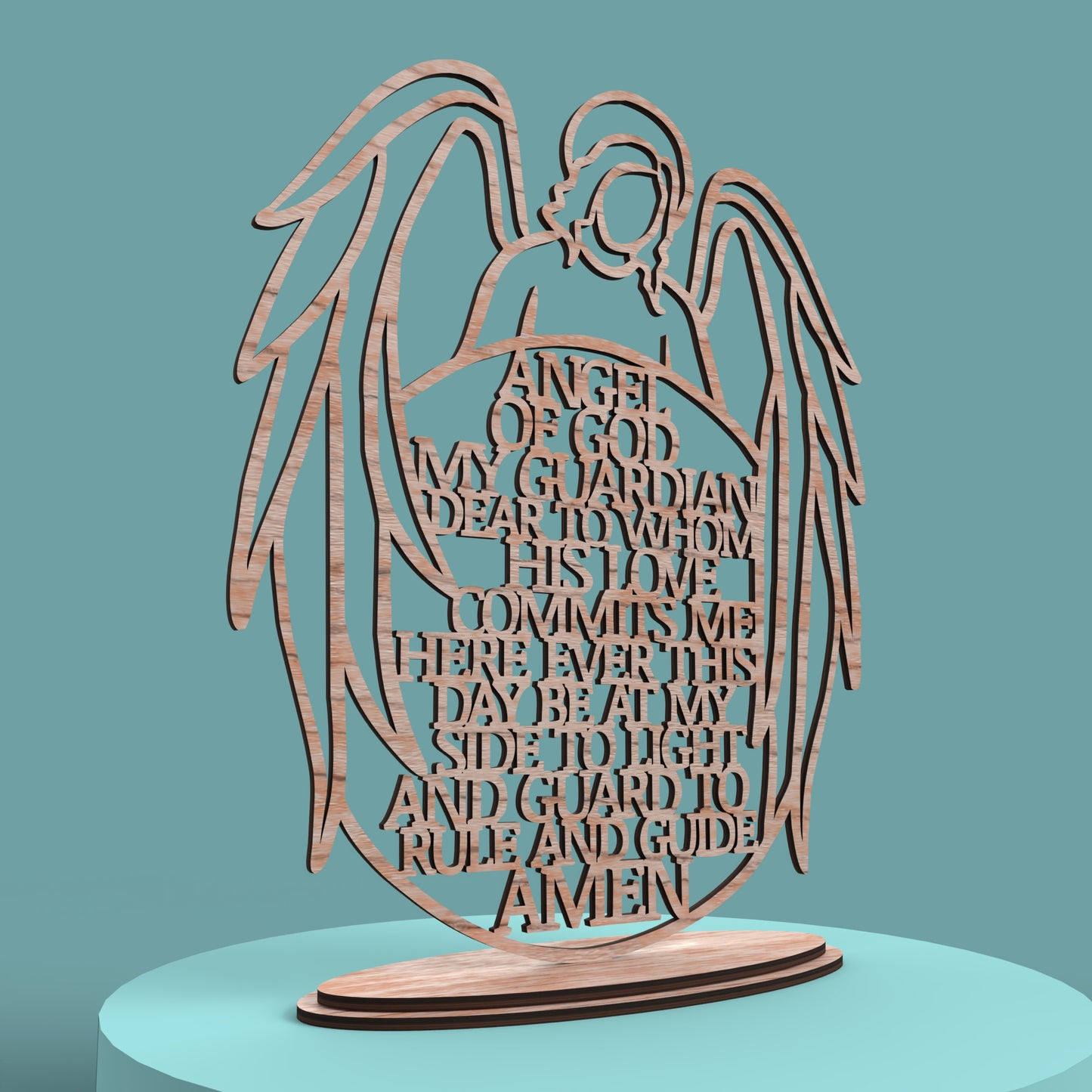 Angel of God Prayer -Laser Cut File - The X Laser Files