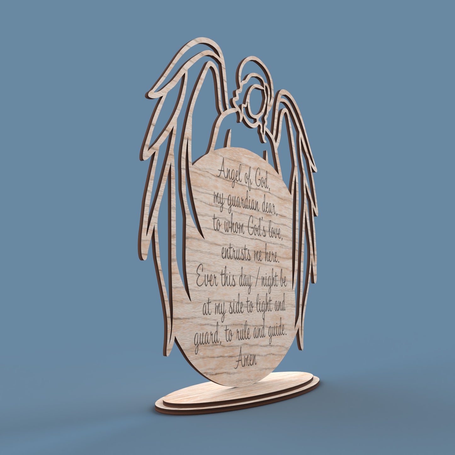 Catholic Angel of God Prayer -Laser Cut File - The X Laser Files