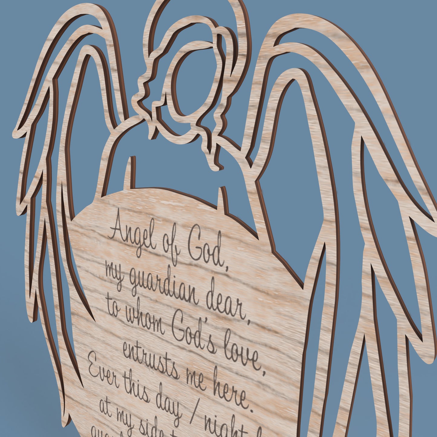 Catholic Angel of God Prayer -Laser Cut File - The X Laser Files
