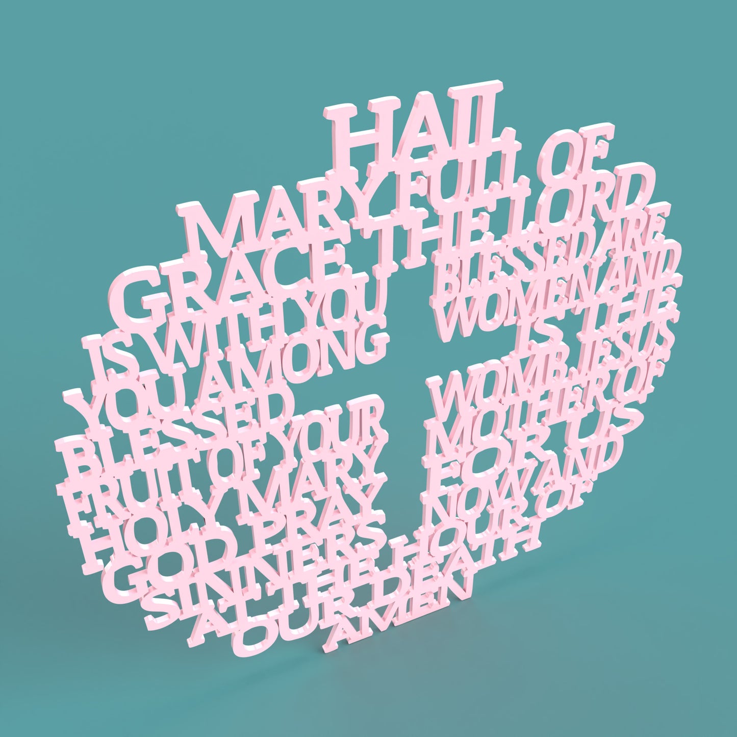 Modern Hail Mary Circle with Cross -Laser Cut File - The X Laser Files