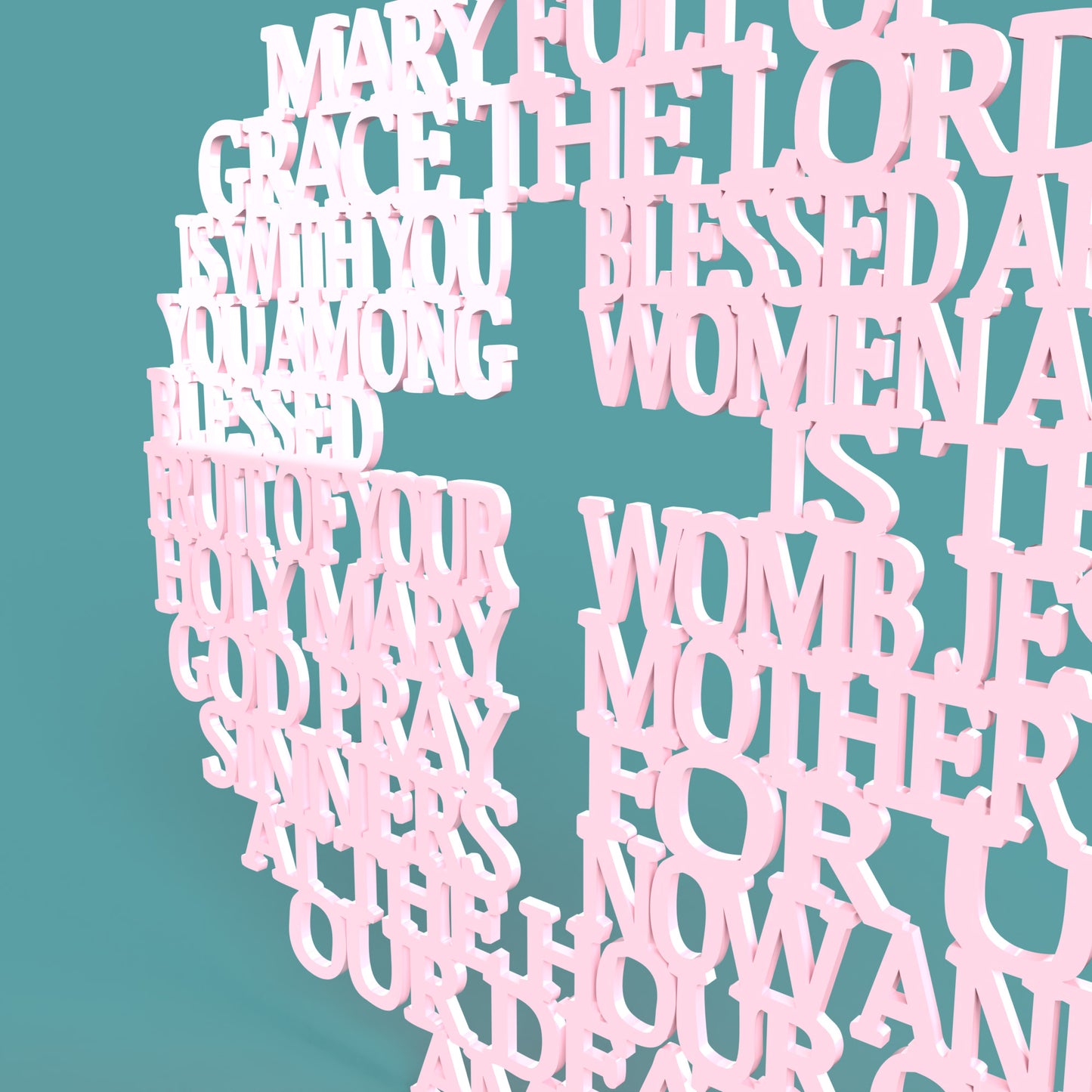 Modern Hail Mary Circle with Cross -Laser Cut File - The X Laser Files