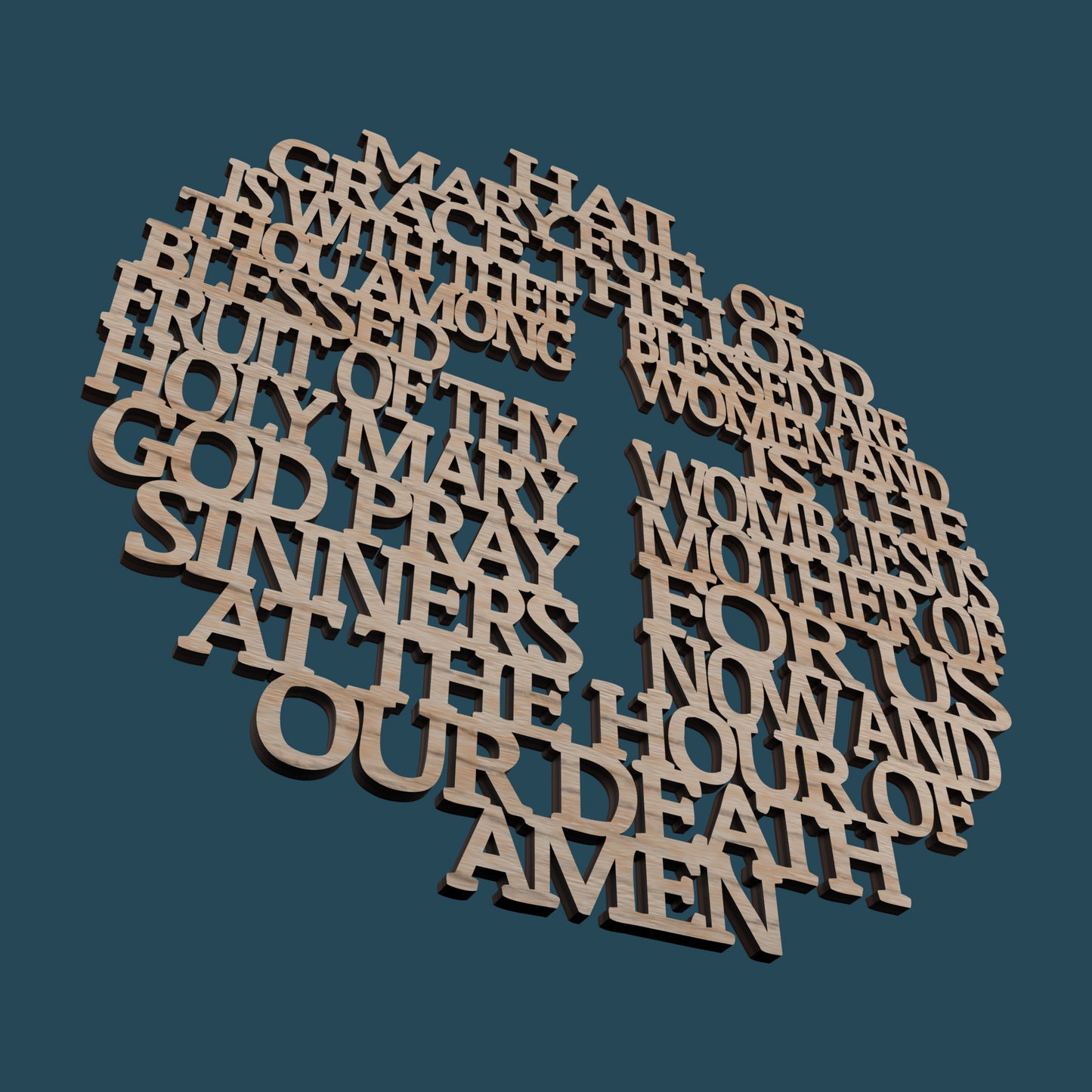Traditional Hail Mary Circle with Cross -Laser Cut File - The X Laser Files