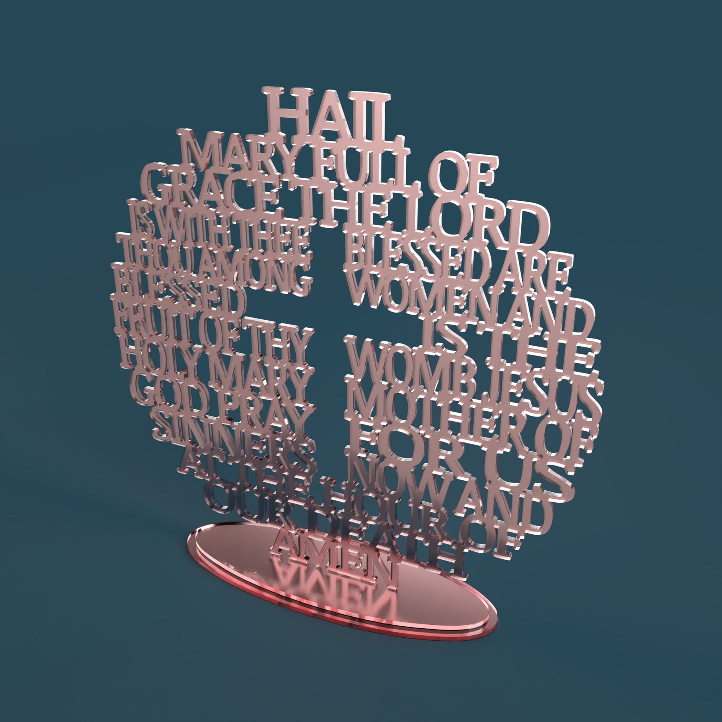 Traditional Hail Mary Circle with Cross -Laser Cut File - The X Laser Files
