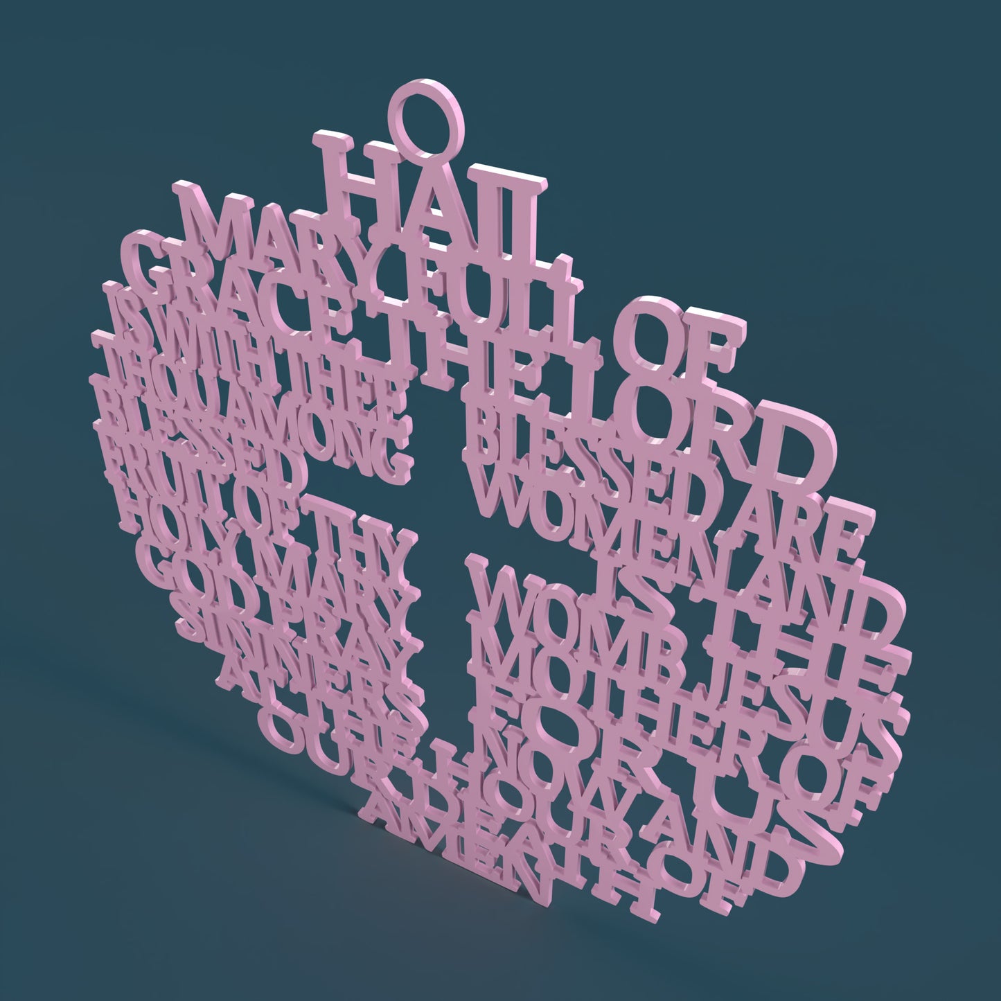 Traditional Hail Mary Circle with Cross -Laser Cut File - The X Laser Files