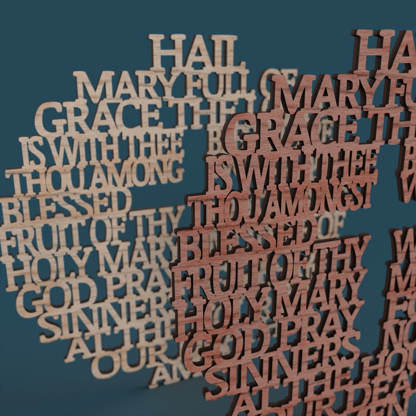 Traditional Hail Mary Circle with Cross -Laser Cut File - The X Laser Files