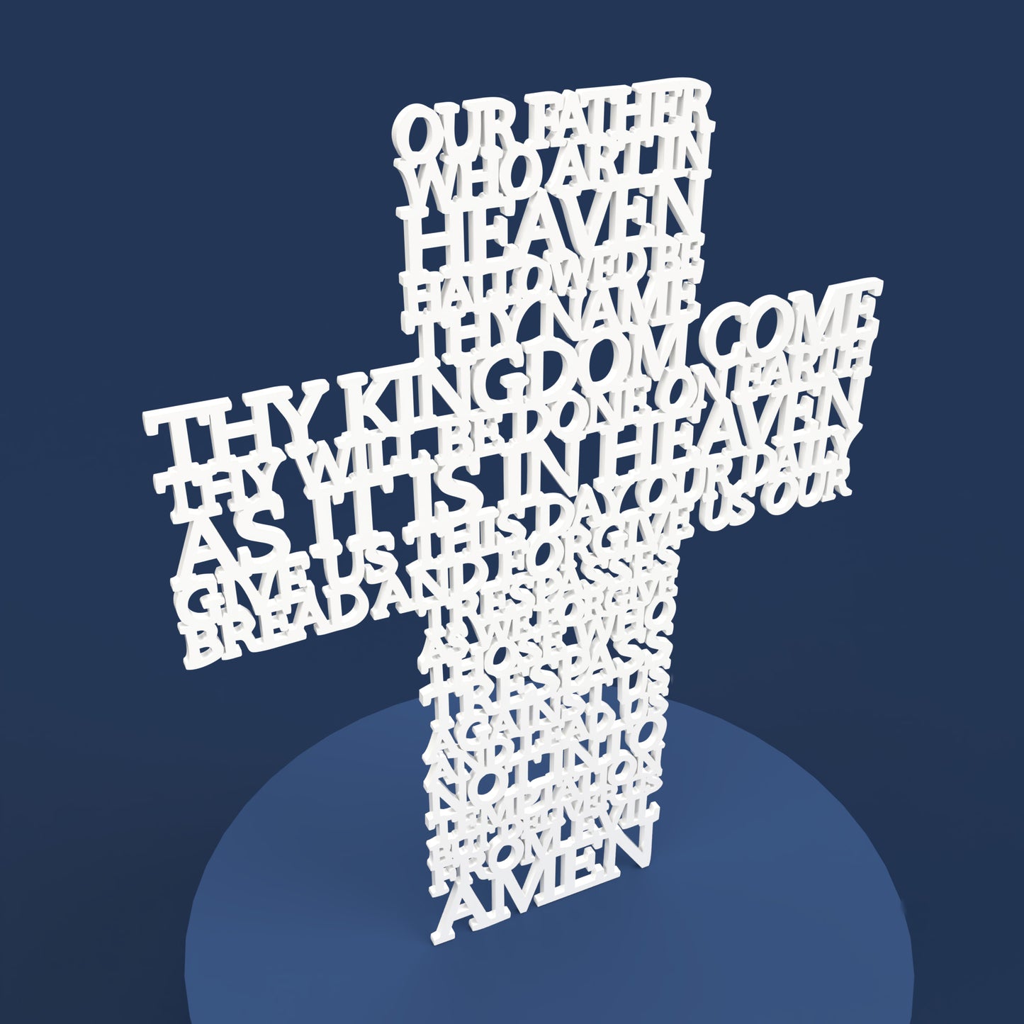 Lord's Prayer (Our Father) Cross Traditional Version -Laser Cut File - The X Laser Files