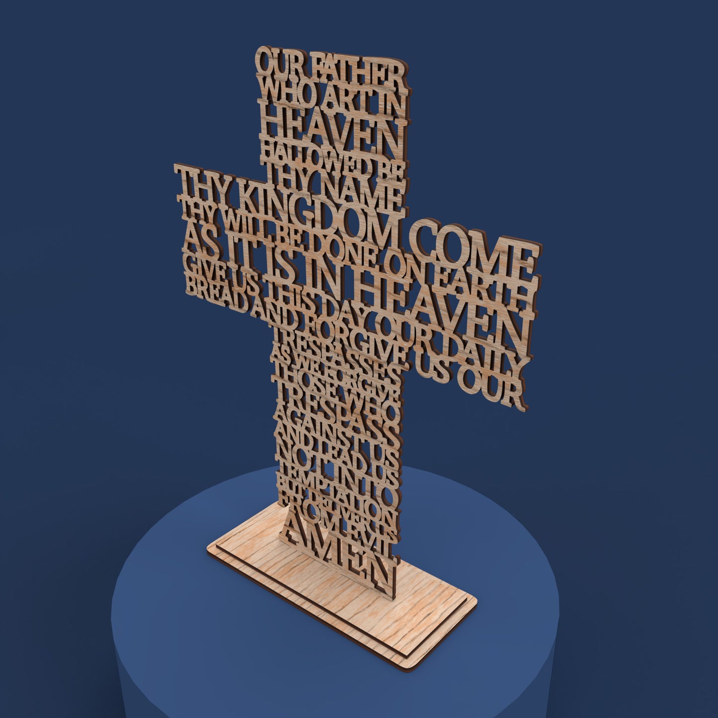 Lord's Prayer (Our Father) Cross Traditional Version -Laser Cut File - The X Laser Files