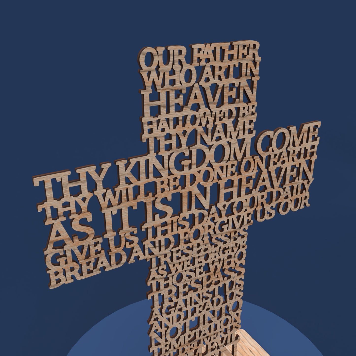 Lord's Prayer (Our Father) Cross Traditional Version -Laser Cut File - The X Laser Files