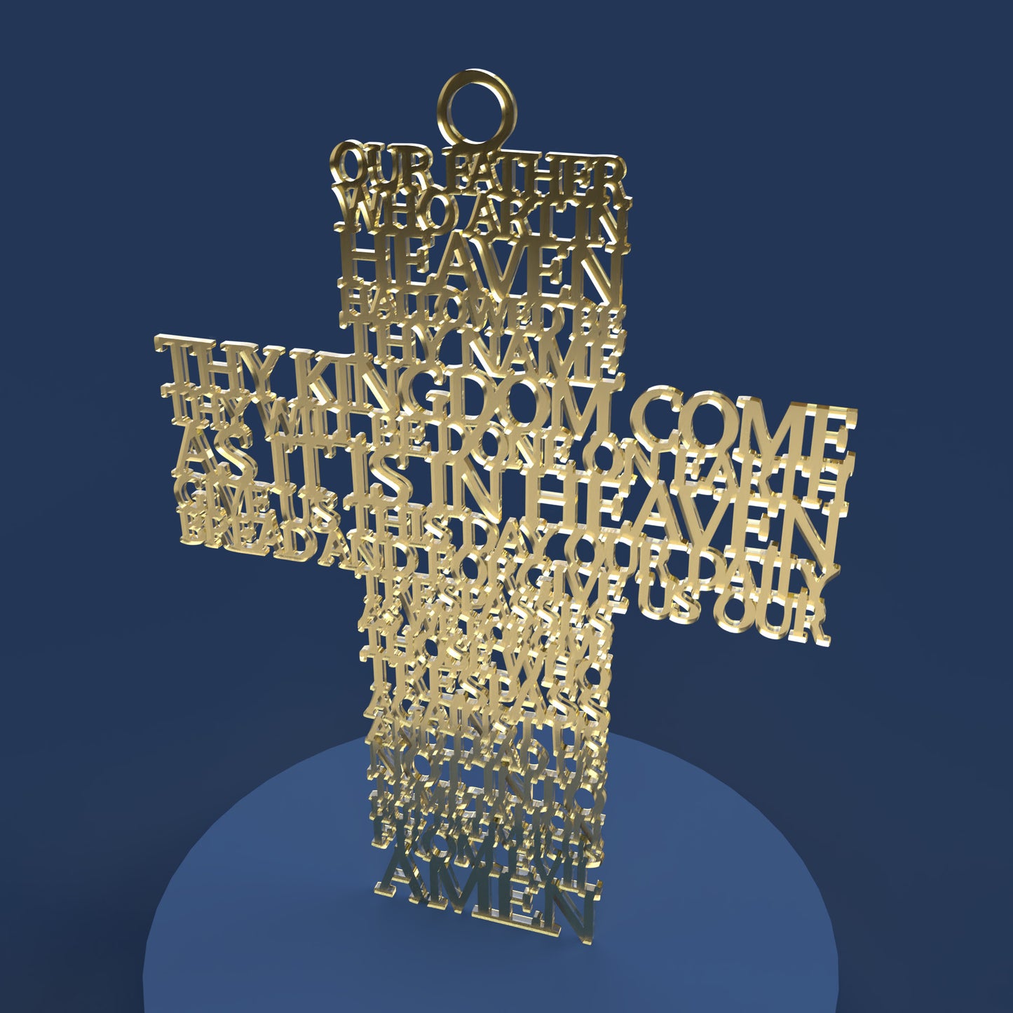 Lord's Prayer (Our Father) Cross Traditional Version -Laser Cut File - The X Laser Files