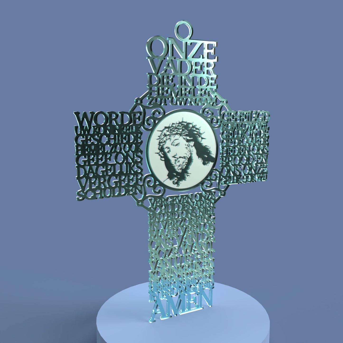 Onze Vader (Dutch Lord's Prayer Picture Cross) -Laser Cut File - The X Laser Files