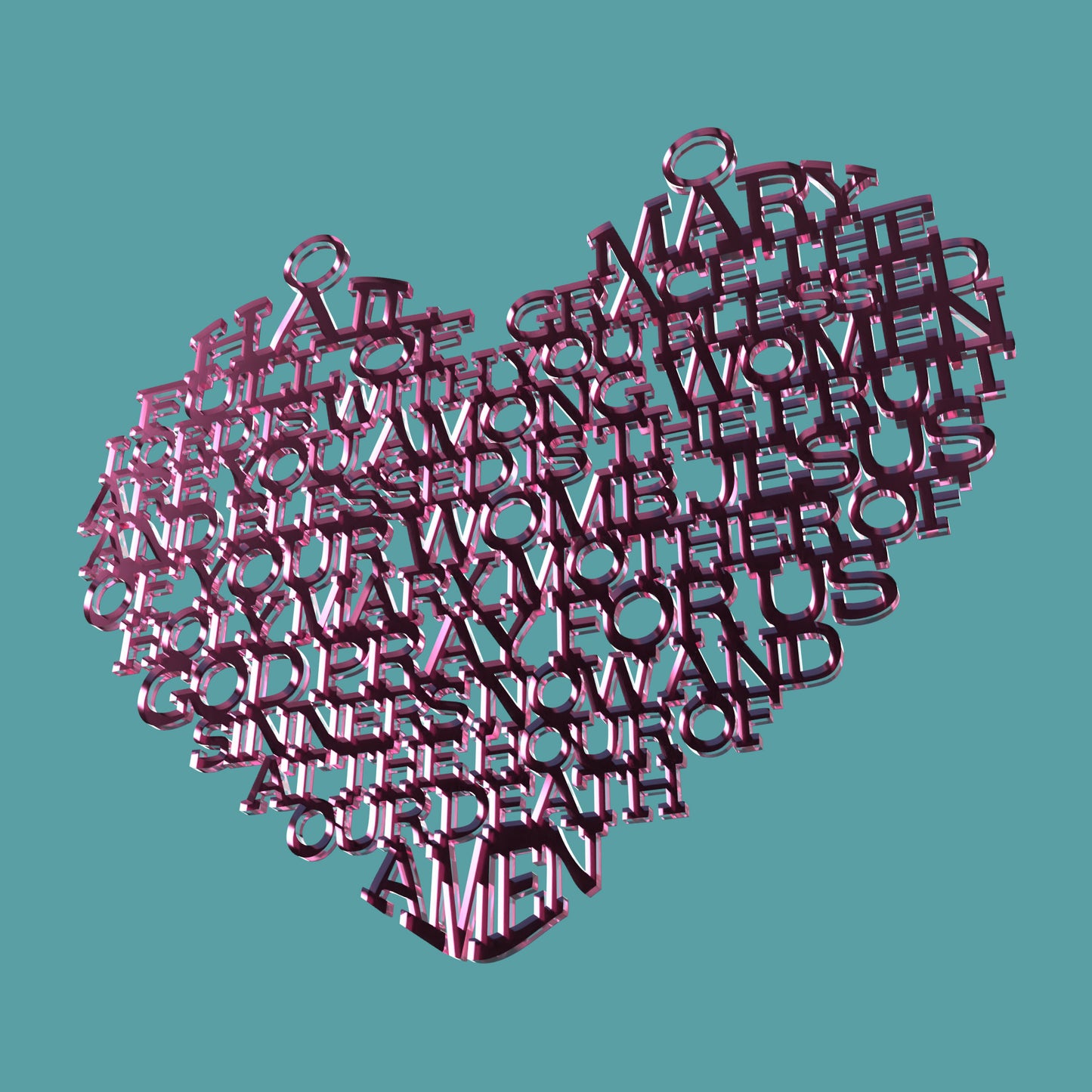 Heart Hail Mary Modern -Laser Cut File - The X Laser Files