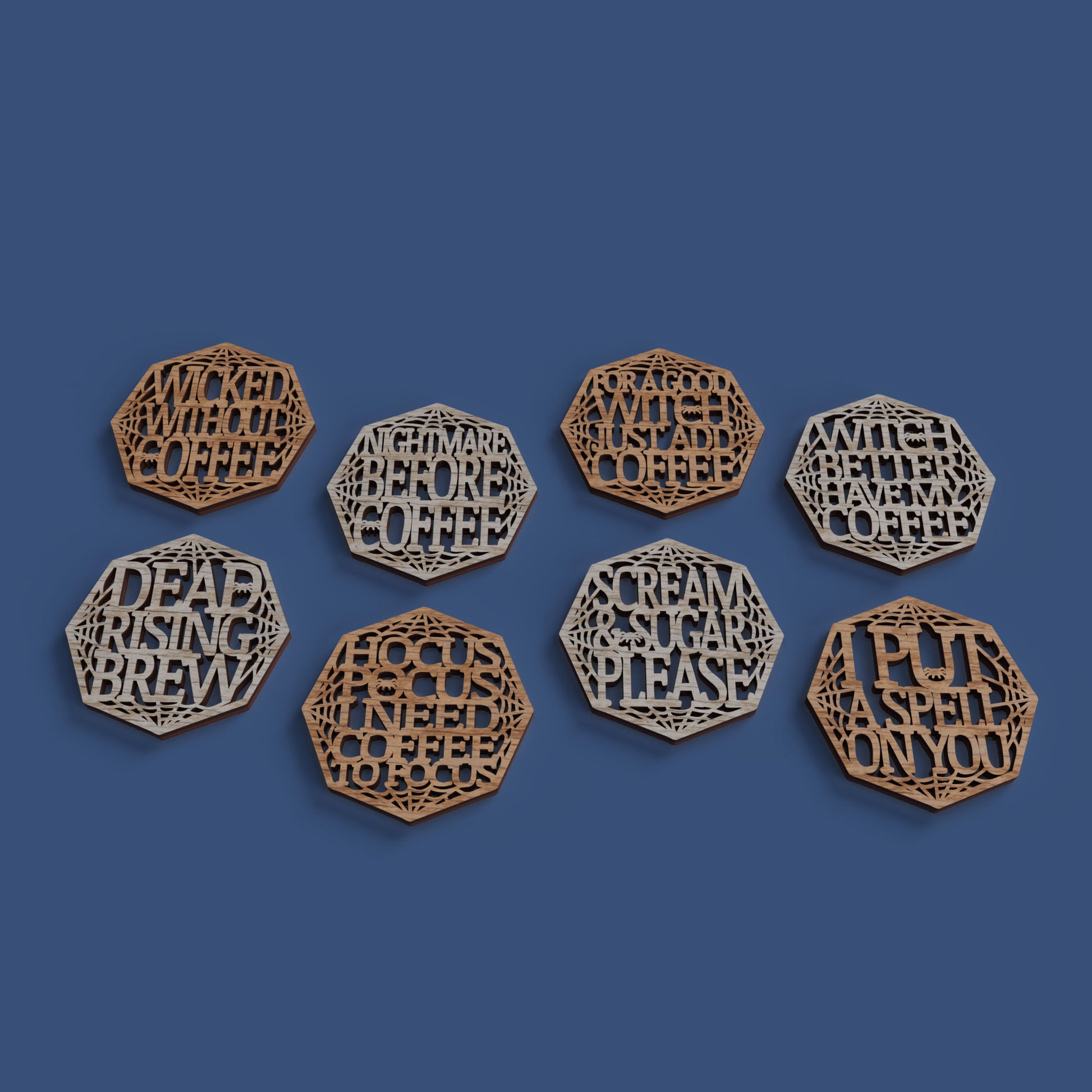 Halloween Coffee Coasters -Laser Cut File - The X Laser Files