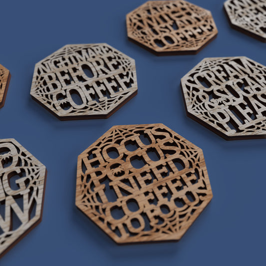Halloween Coffee Coasters -Laser Cut File - The X Laser Files