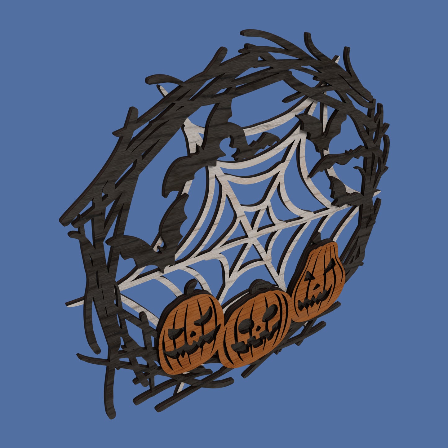 Halloween Wreath 3 layers - Laser cut vector file