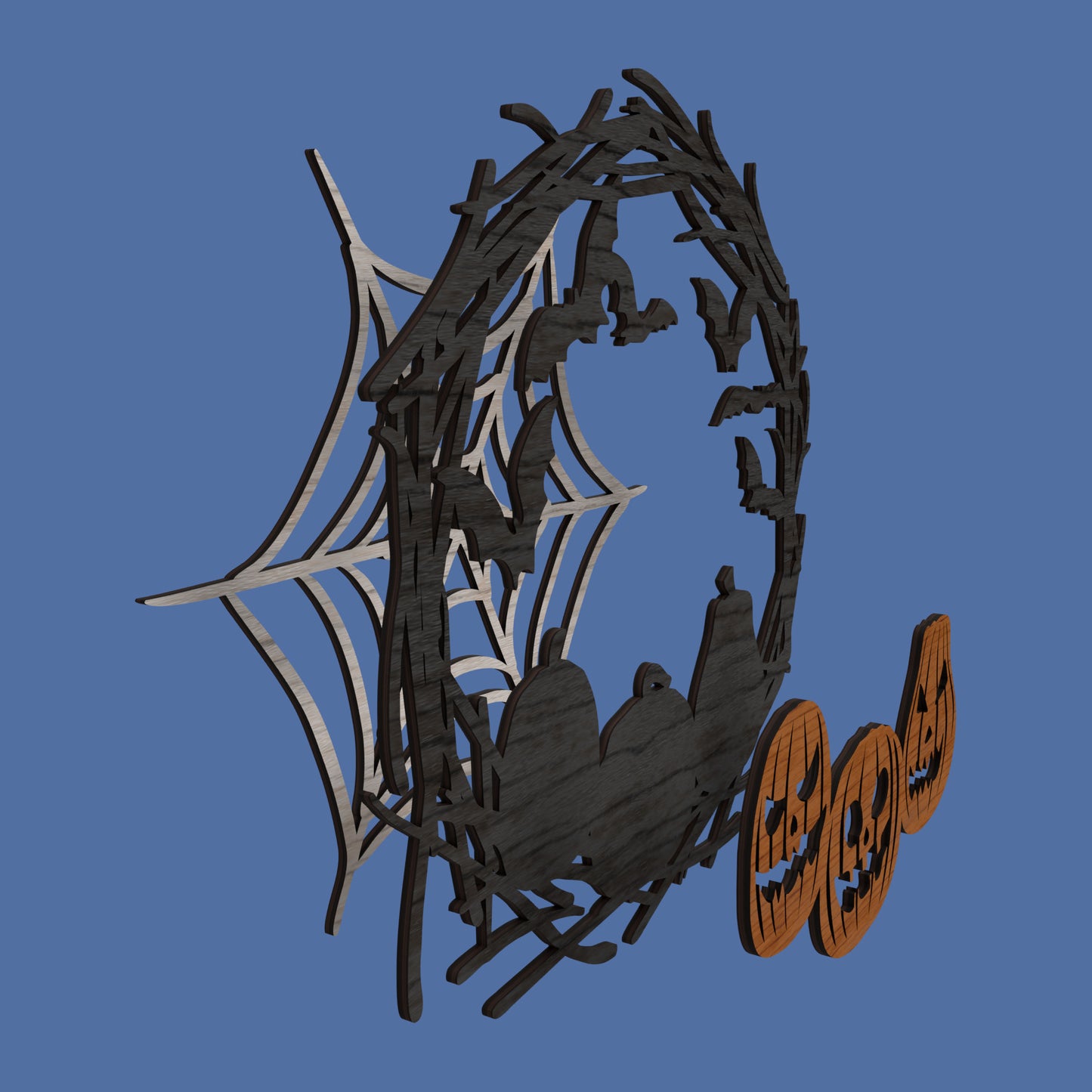 Halloween Wreath 3 layers - Laser cut vector file
