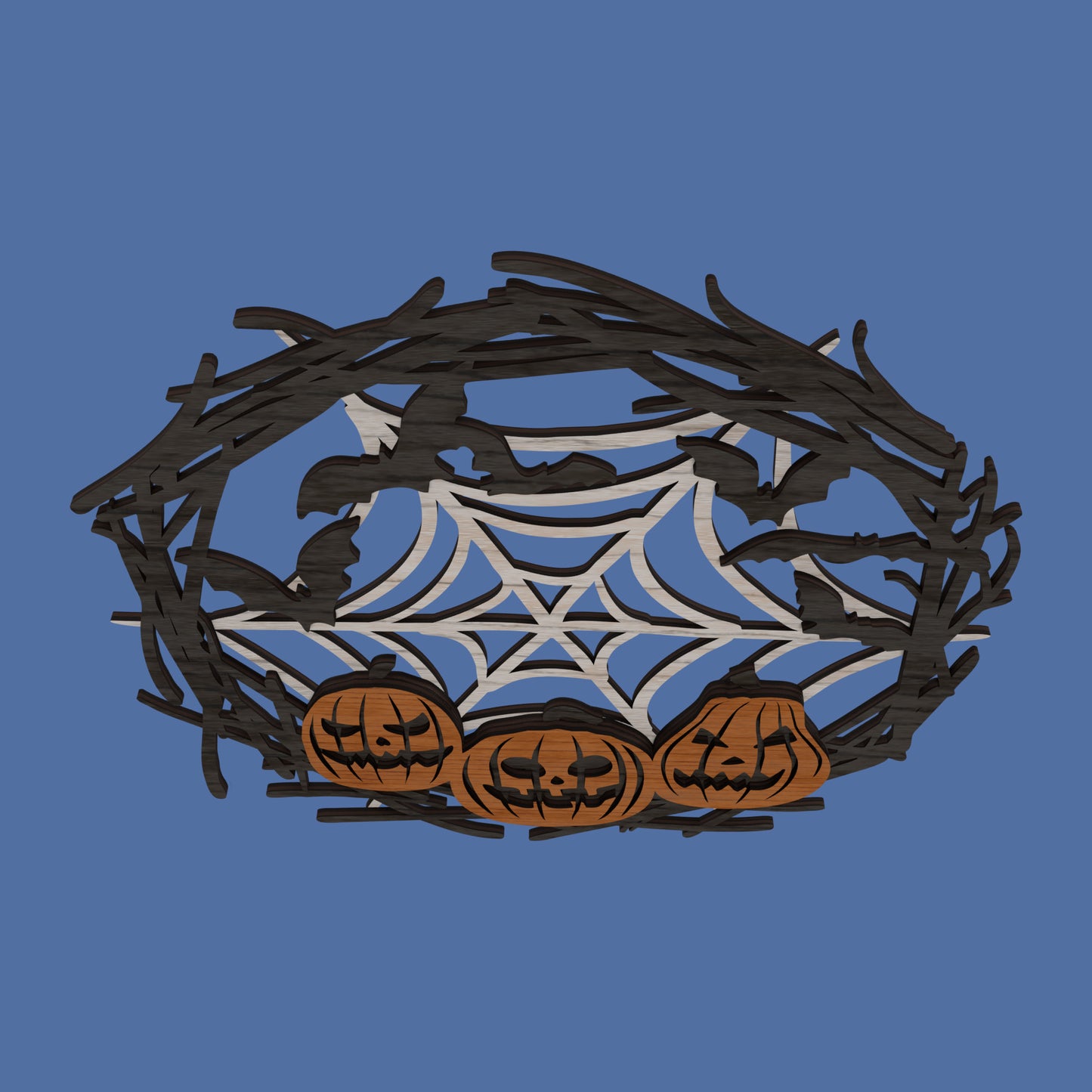 Halloween Wreath 3 layers - Laser cut vector file