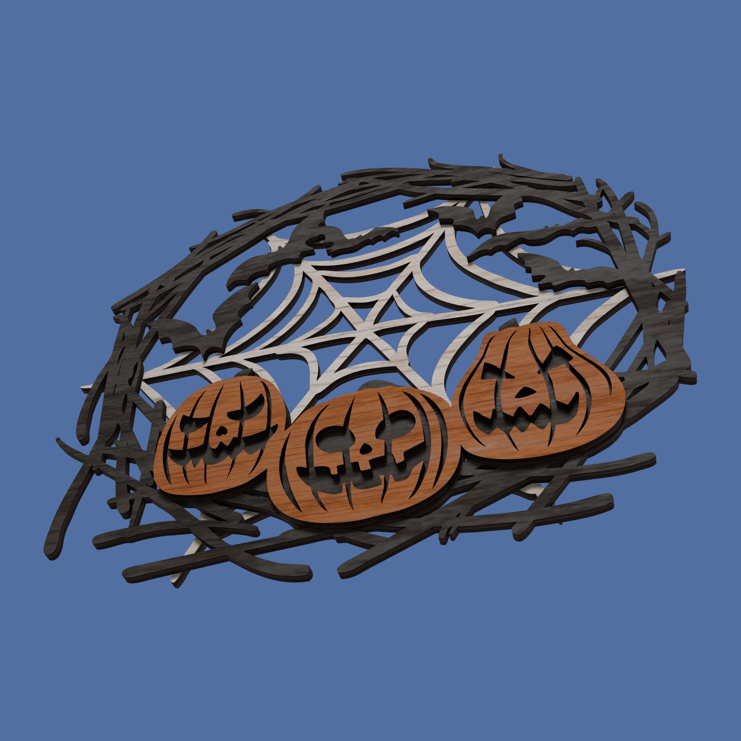 Halloween Wreath 3 layers - Laser cut vector file