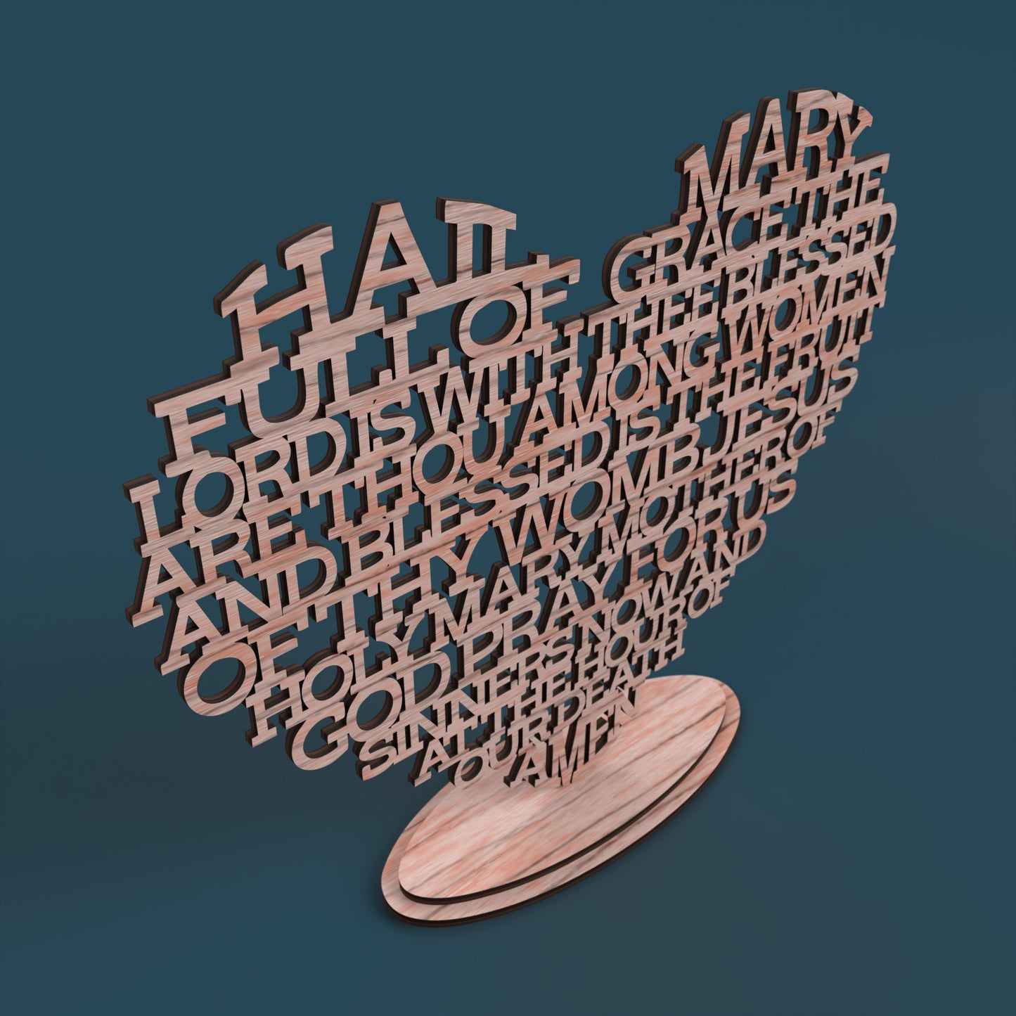 Heart Traditional Hail Mary -Laser Cut File - The X Laser Files