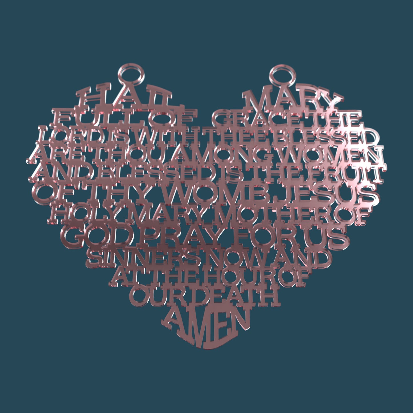 Heart Traditional Hail Mary -Laser Cut File - The X Laser Files