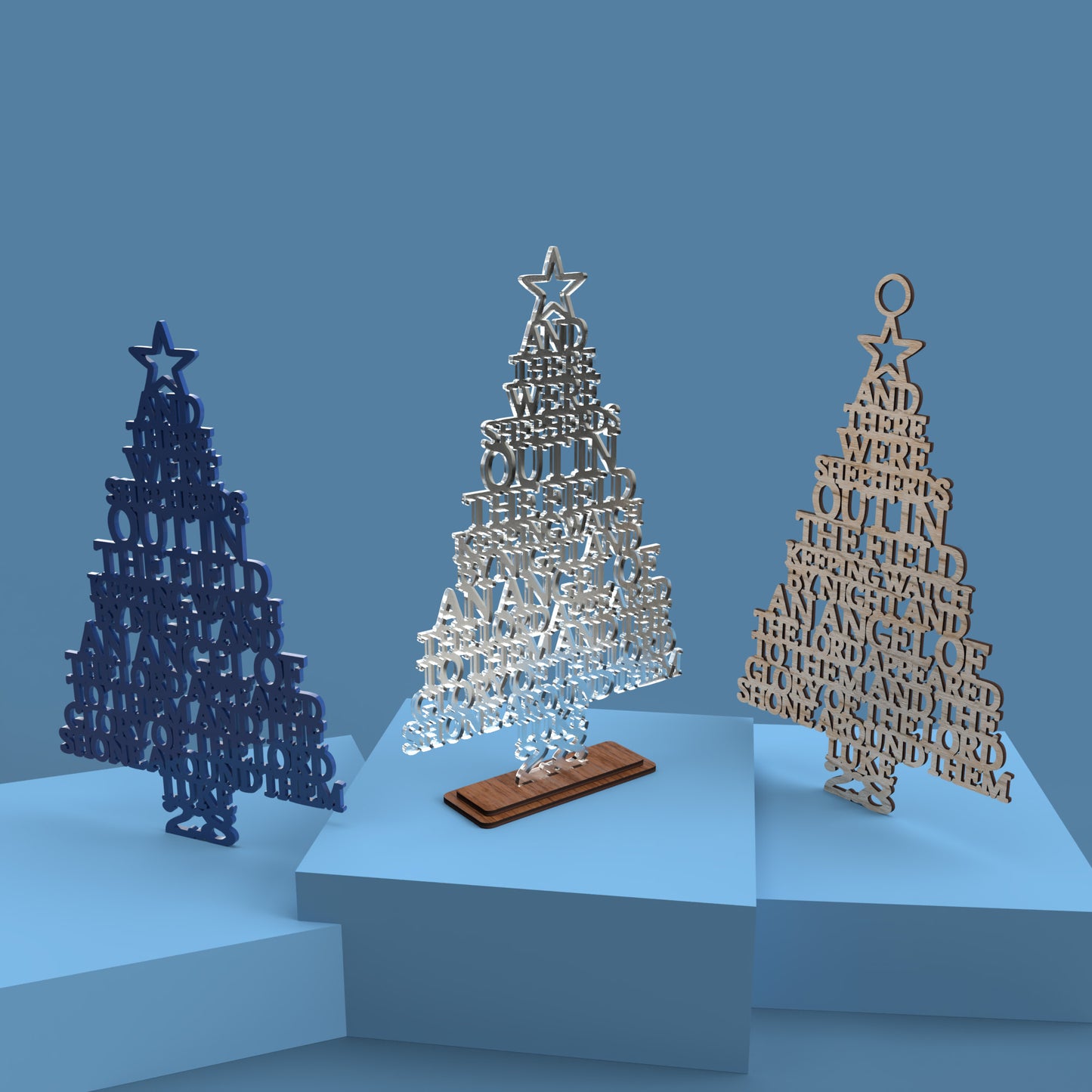 Luke 2:8 Christmas Tree - Laser cut vector file