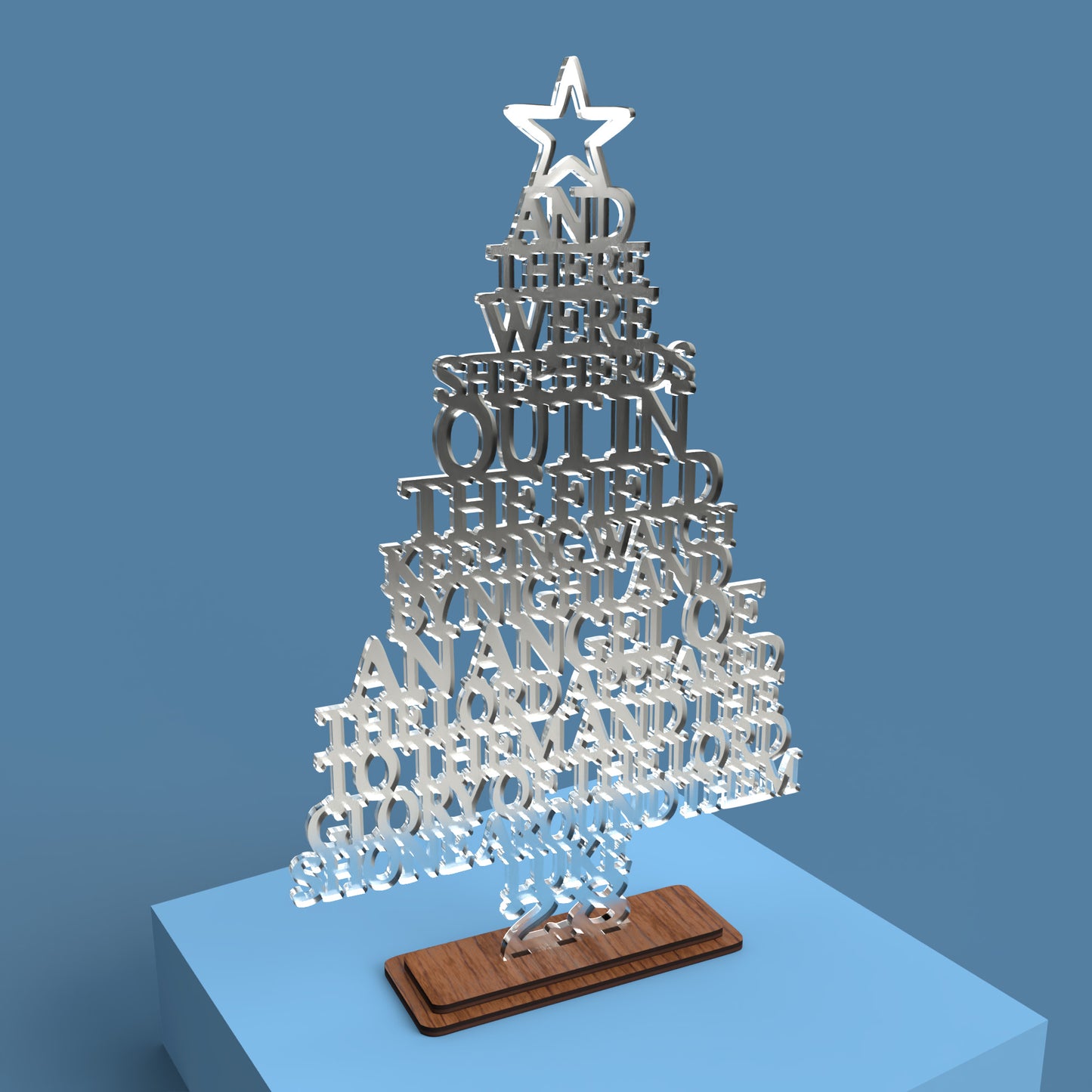 Luke 2:8 Christmas Tree - Laser cut vector file