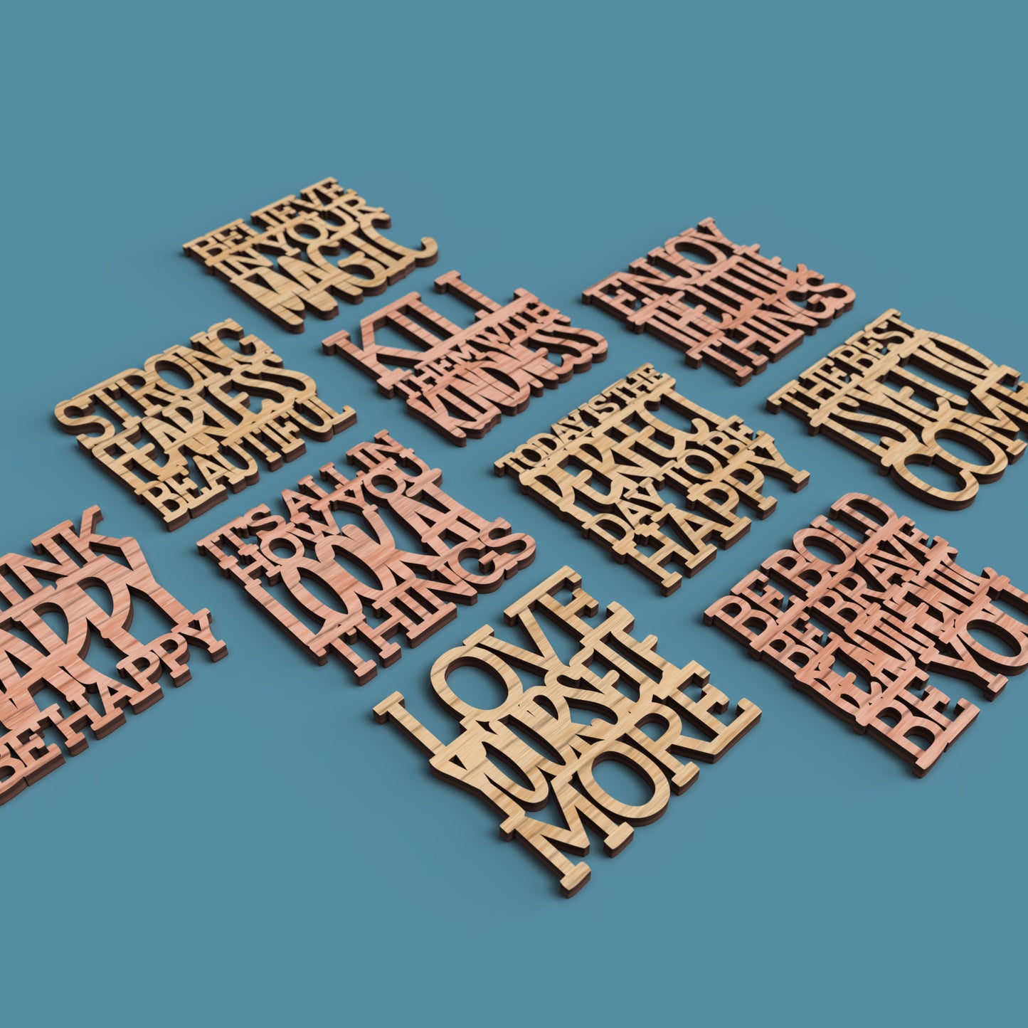 Positive Coasters -Laser Cut File - The X Laser Files