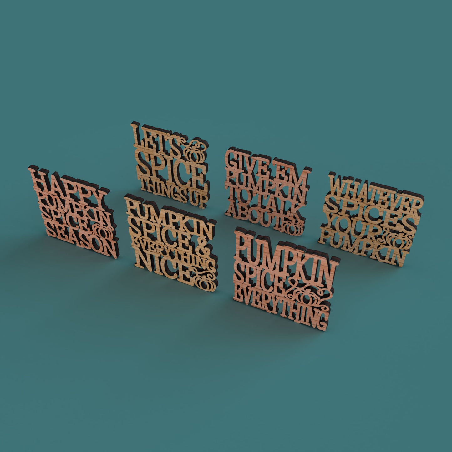 Pumpkin Spice Coasters - Laser cut vector file