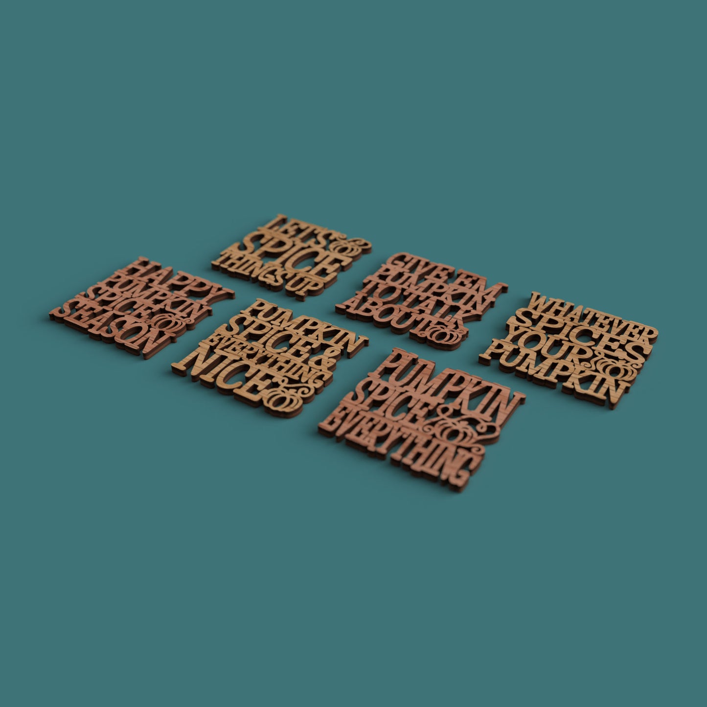 Pumpkin Spice Coasters - Laser cut vector file