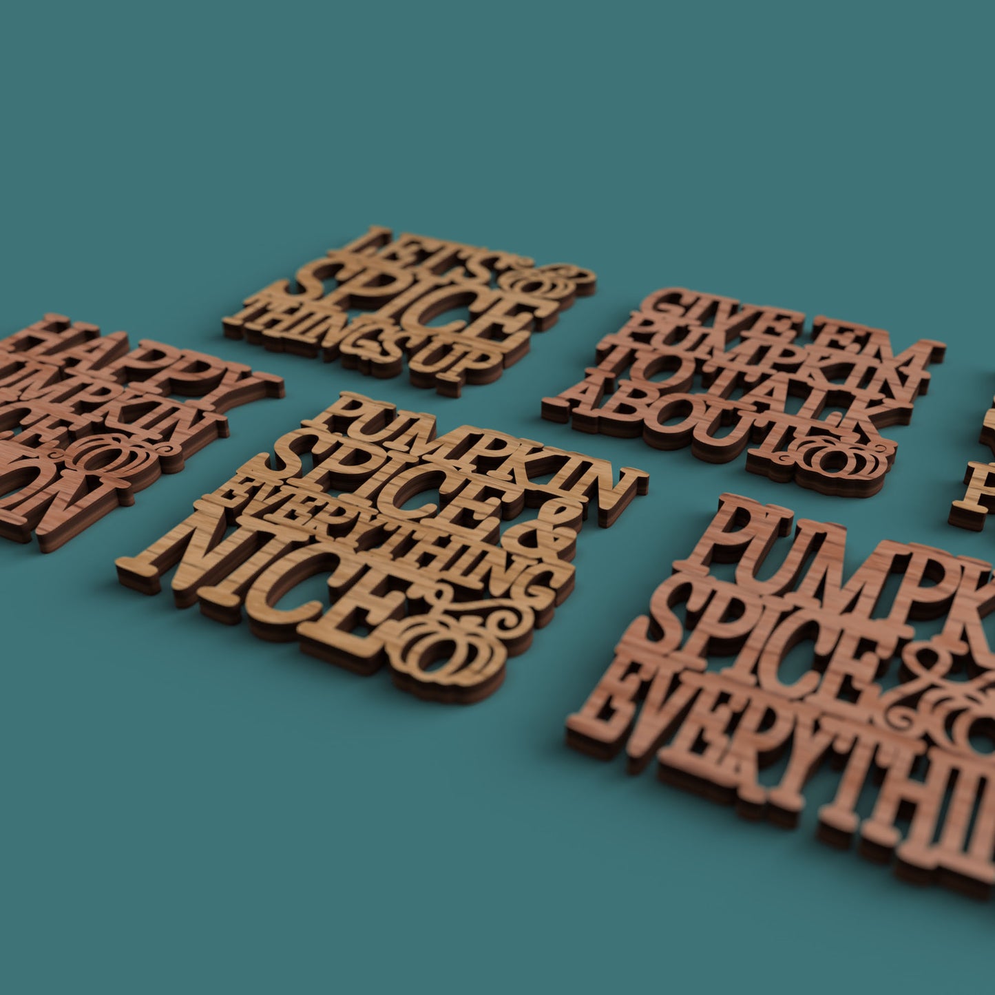 Pumpkin Spice Coasters - Laser cut vector file
