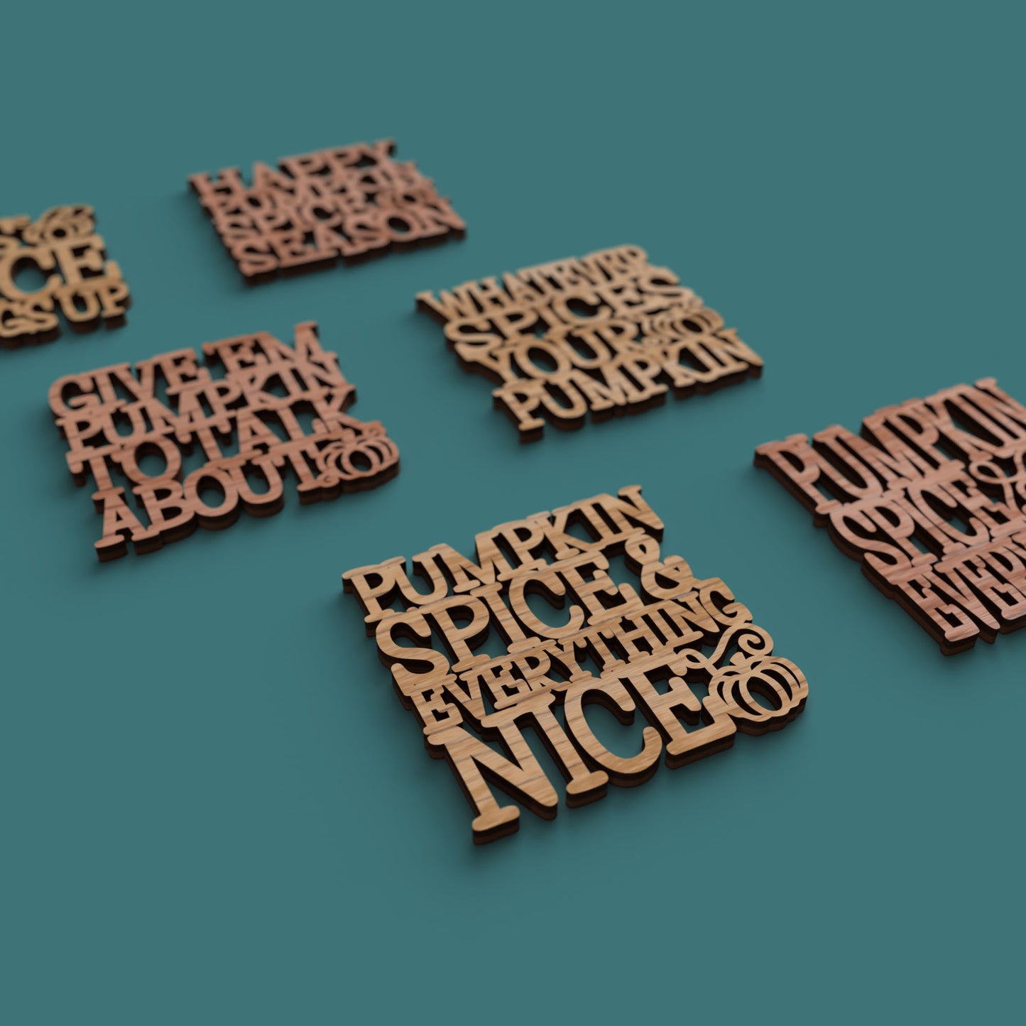 Pumpkin Spice Coasters - Laser cut vector file