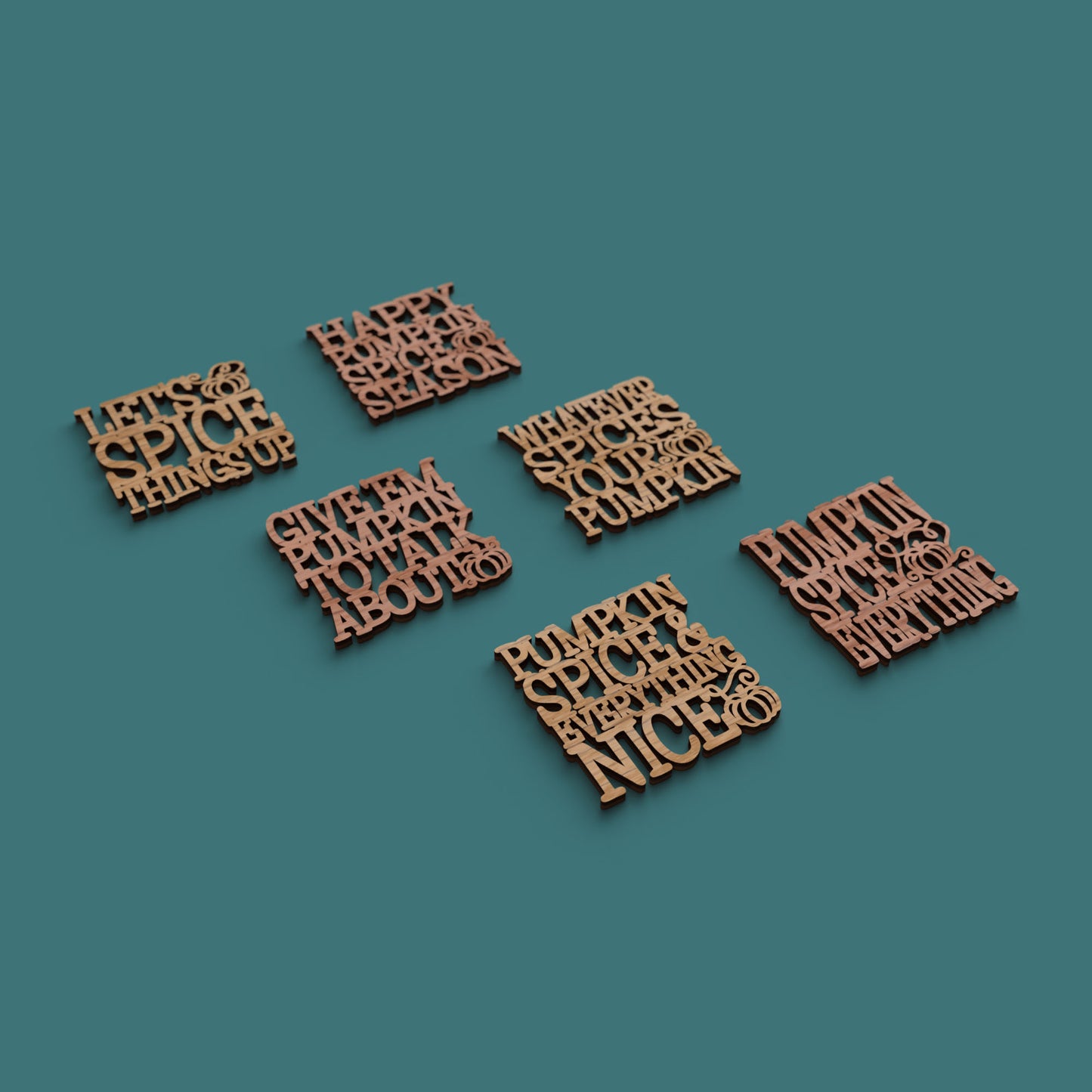Pumpkin Spice Coasters - Laser cut vector file