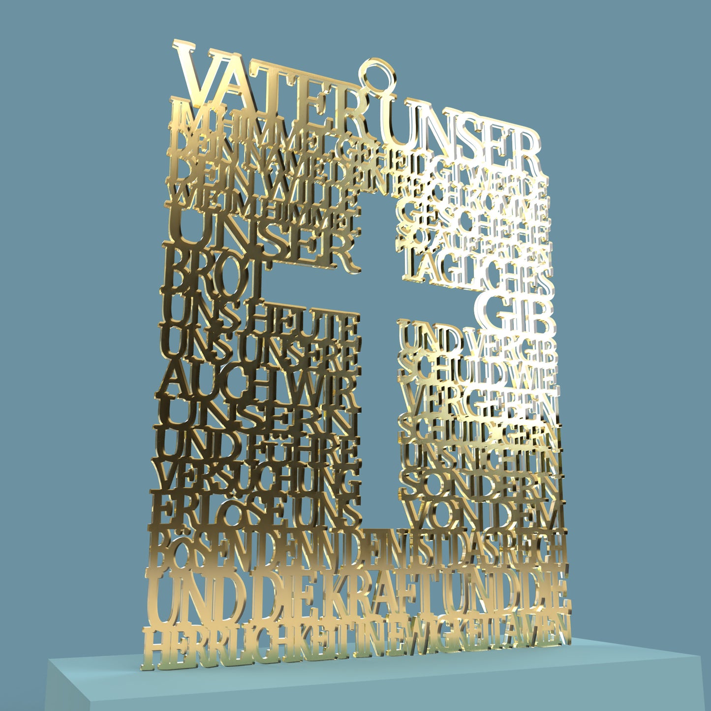 Square with Cross German Lord's Prayer (Vater Unser Kreuz) -Laser Cut File - The X Laser Files