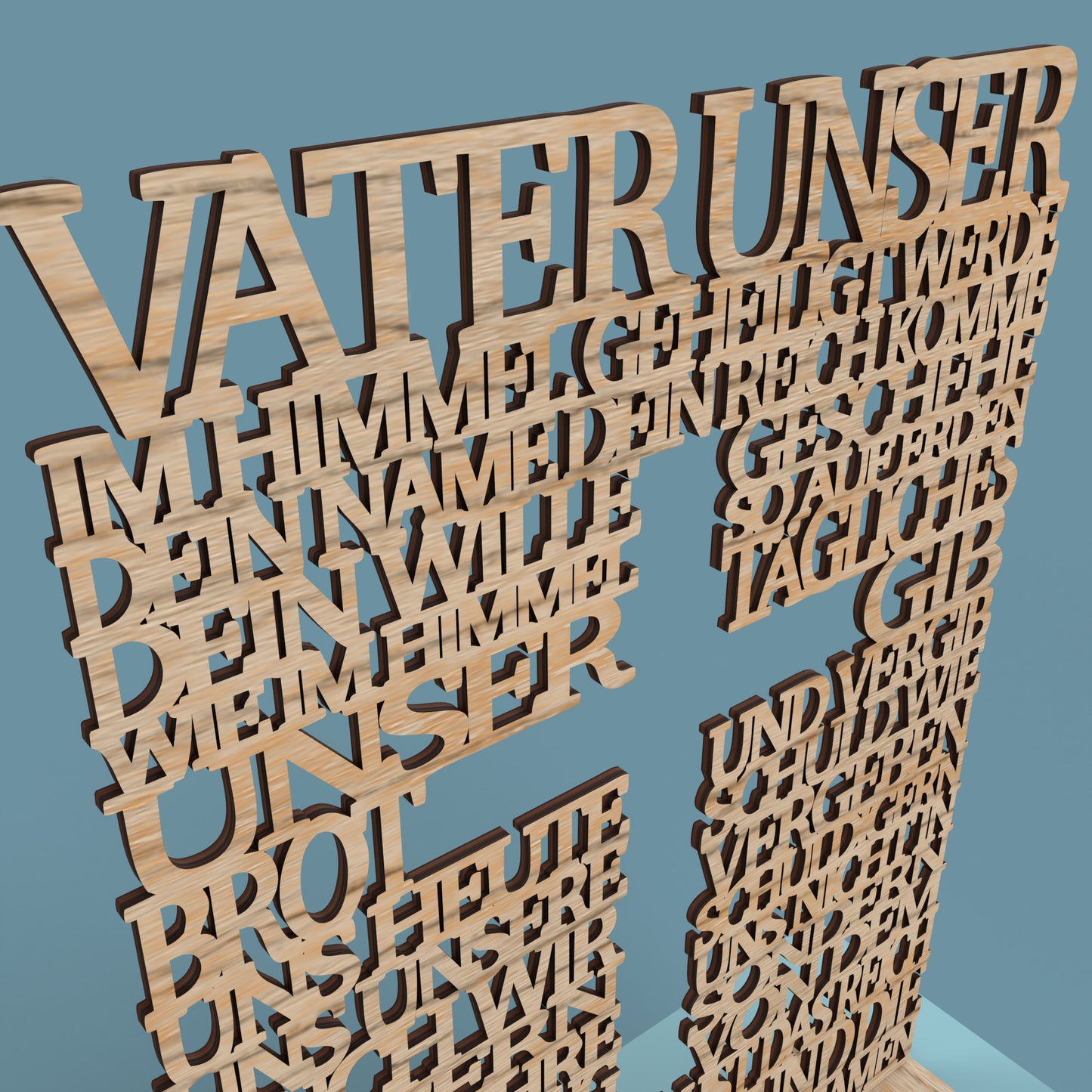 Square with Cross German Lord's Prayer (Vater Unser Kreuz) -Laser Cut File - The X Laser Files