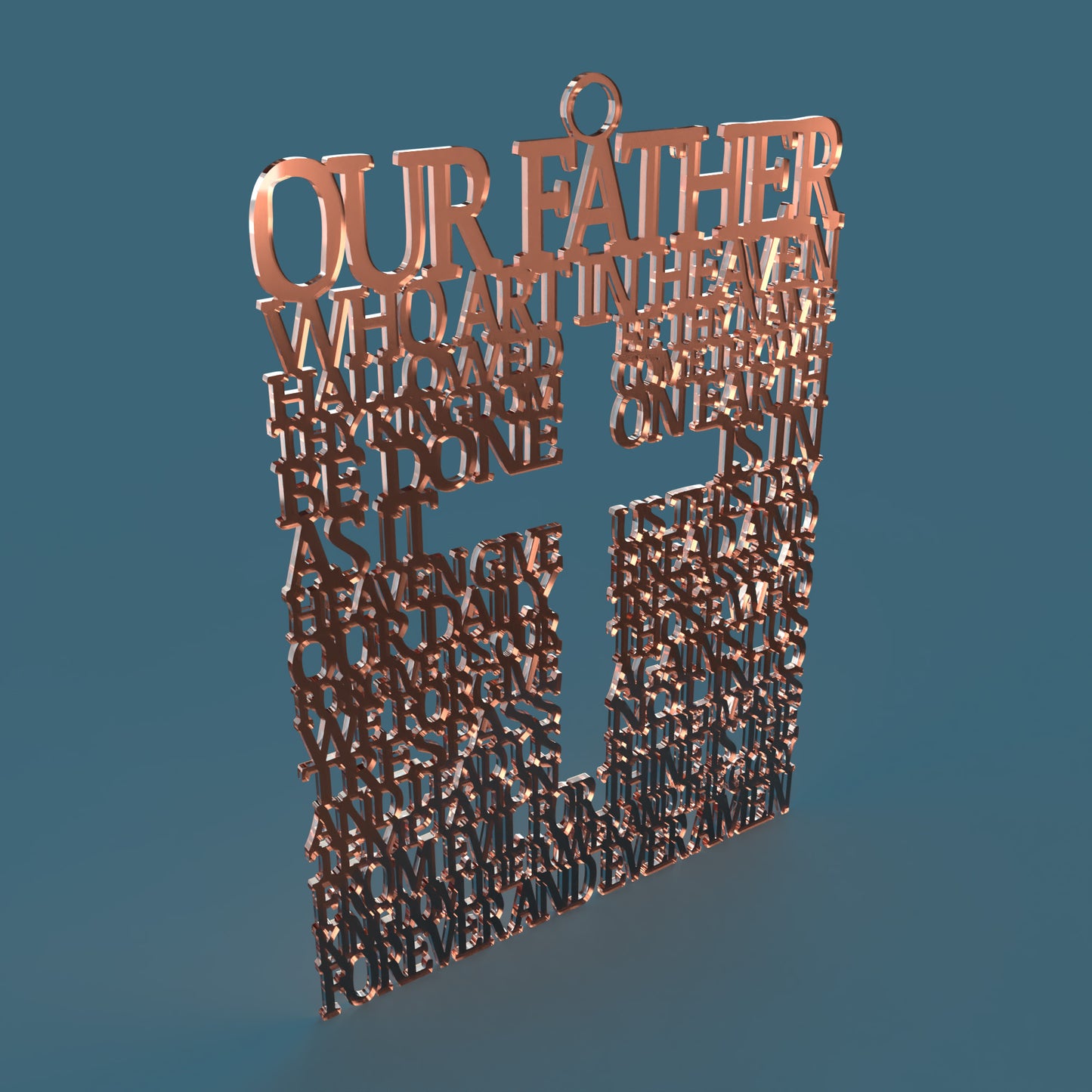 Lord's Prayer (Our Father) Square with Cross Extended Version -Laser Cut File - The X Laser Files