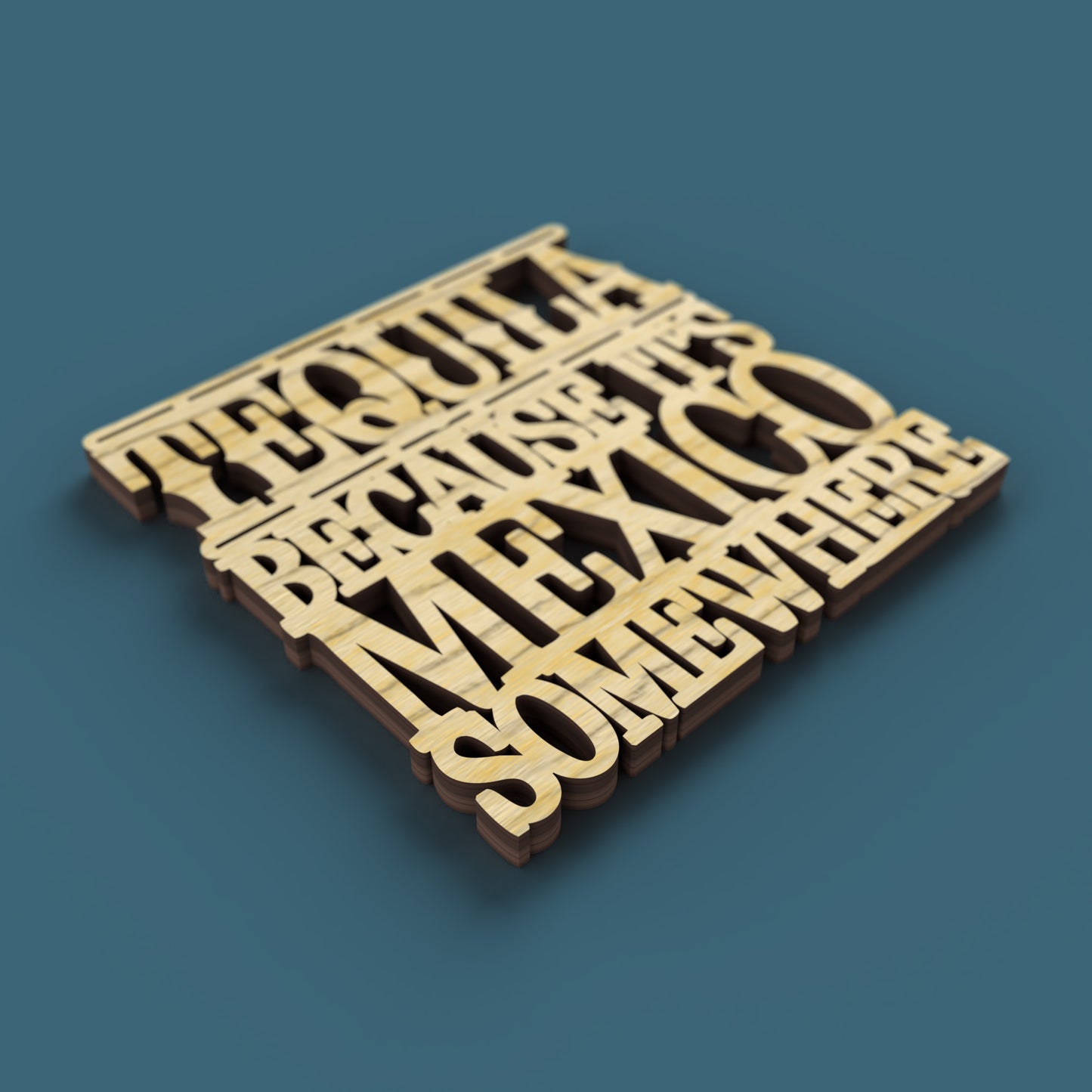 Tequila Coasters -Laser Cut File - The X Laser Files