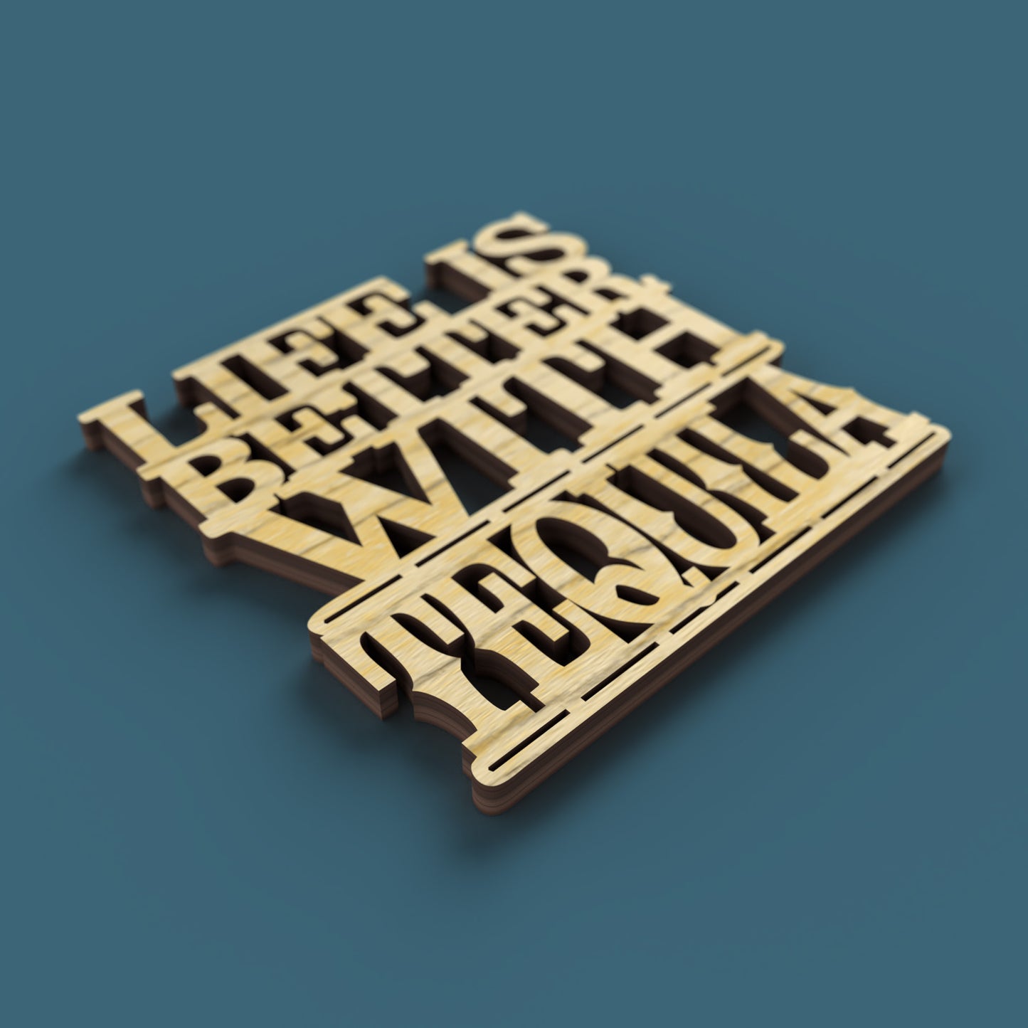 Tequila Coasters -Laser Cut File - The X Laser Files