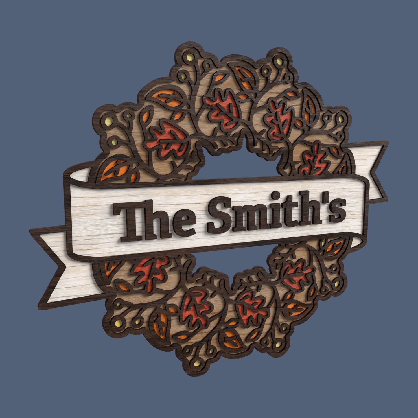 Fall & Thanksgiving Wreath -Laser Cut File - The X Laser Files