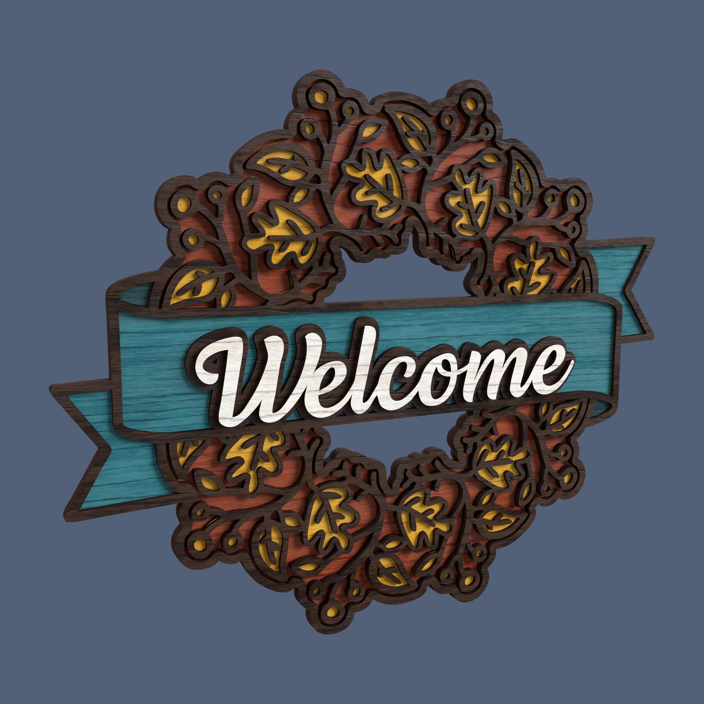 Fall & Thanksgiving Wreath -Laser Cut File - The X Laser Files