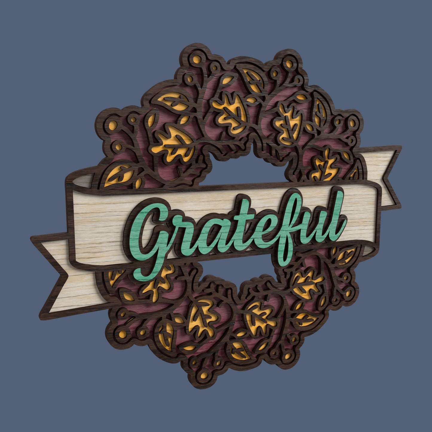 Fall & Thanksgiving Wreath -Laser Cut File - The X Laser Files